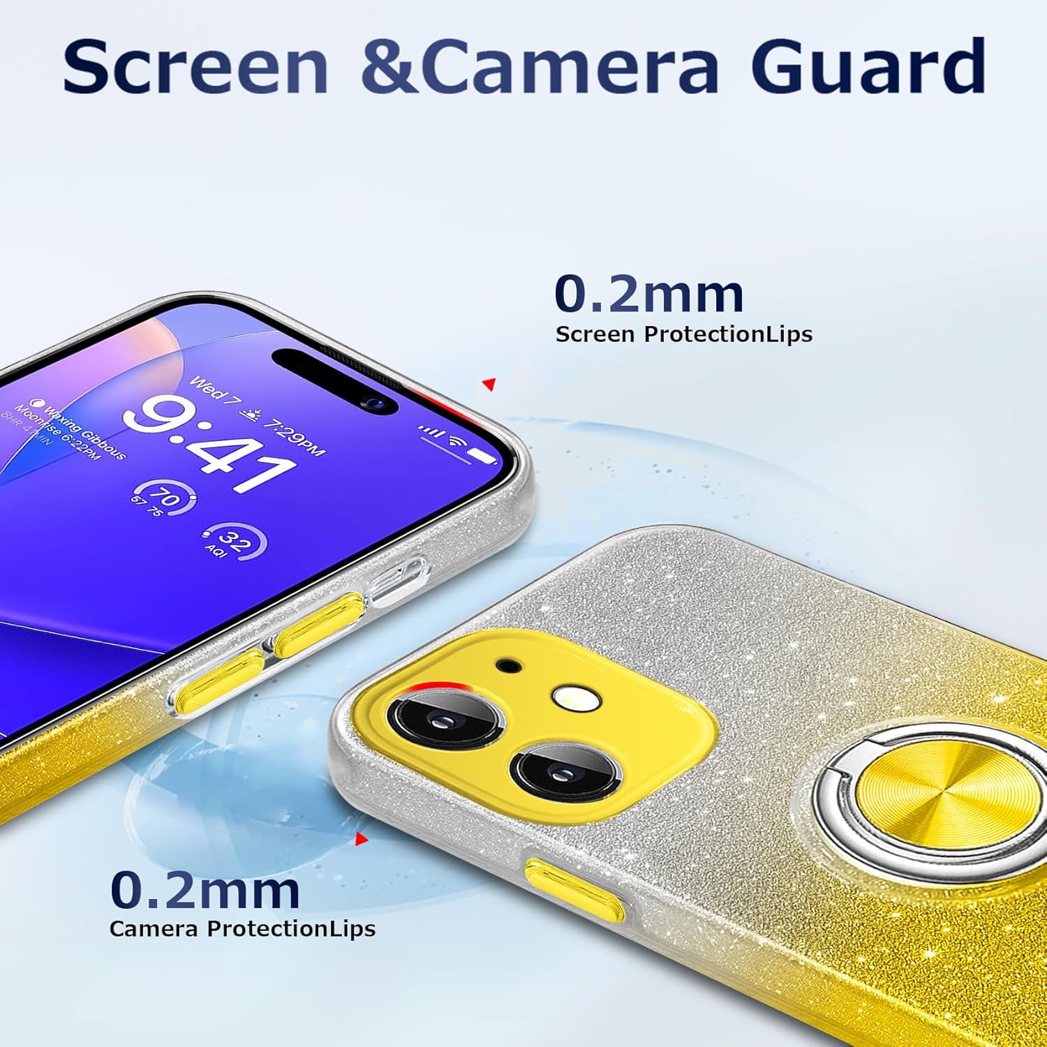 JUNAUTTB Funda para Samsung Galaxy S22 5G con soporte de anillo magnético, purpurina brillante, para niñas y mujeres, funda protectora de TPU y