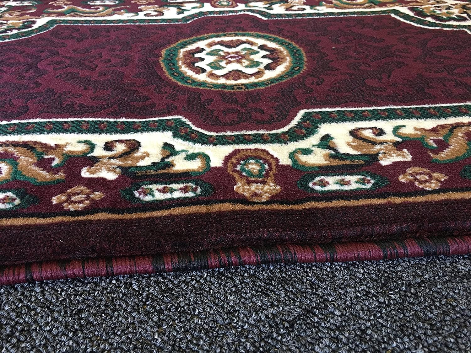 YHSF Alfombra tradicional de diseño floral (borgoña, 2 pies x 3 pies 4 pulgadas)