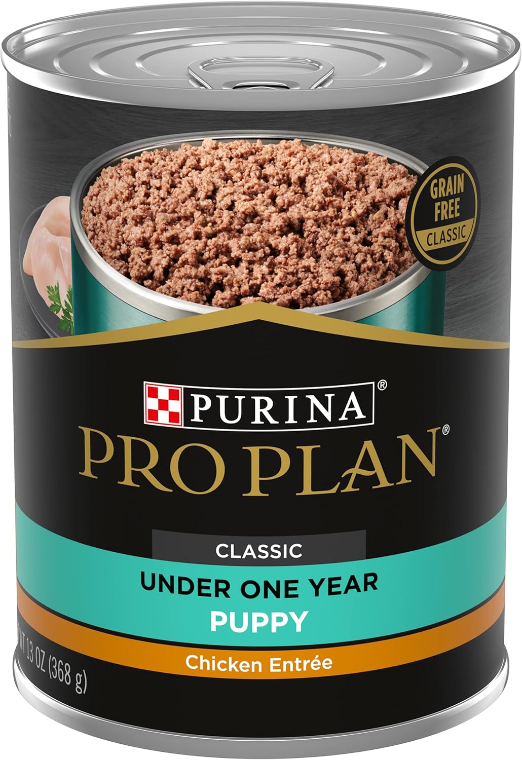 Purina Pro Plan – Alimento húmedo para cachorros, entrante clásico de pollo, (12)latas de 13 onzas
