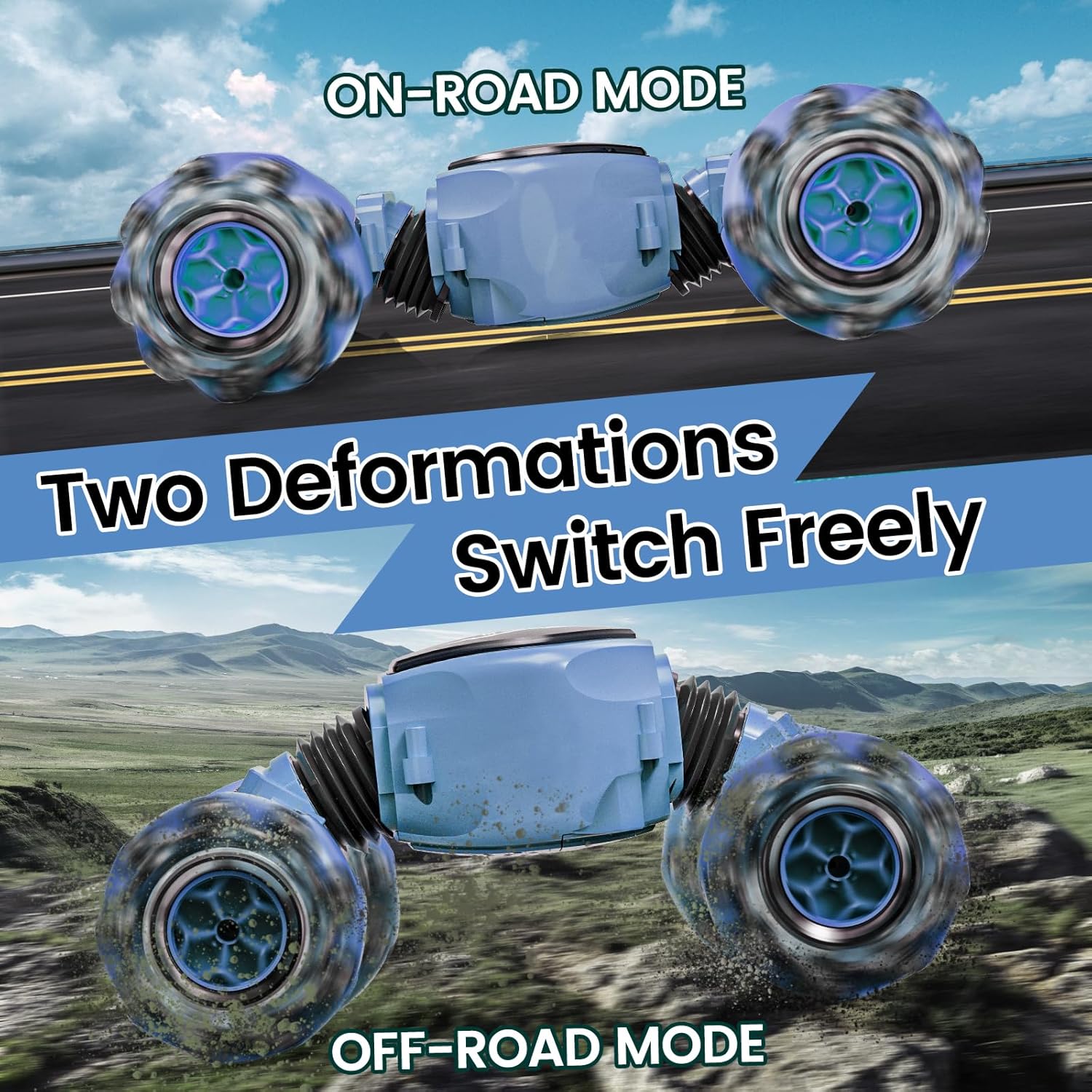Tecnock Coche de control remoto para niños y niñas, 2.4 GHz 4WD con detección de gestos RC Stunt Car Toys  360 giratorio doble cara controlado a
