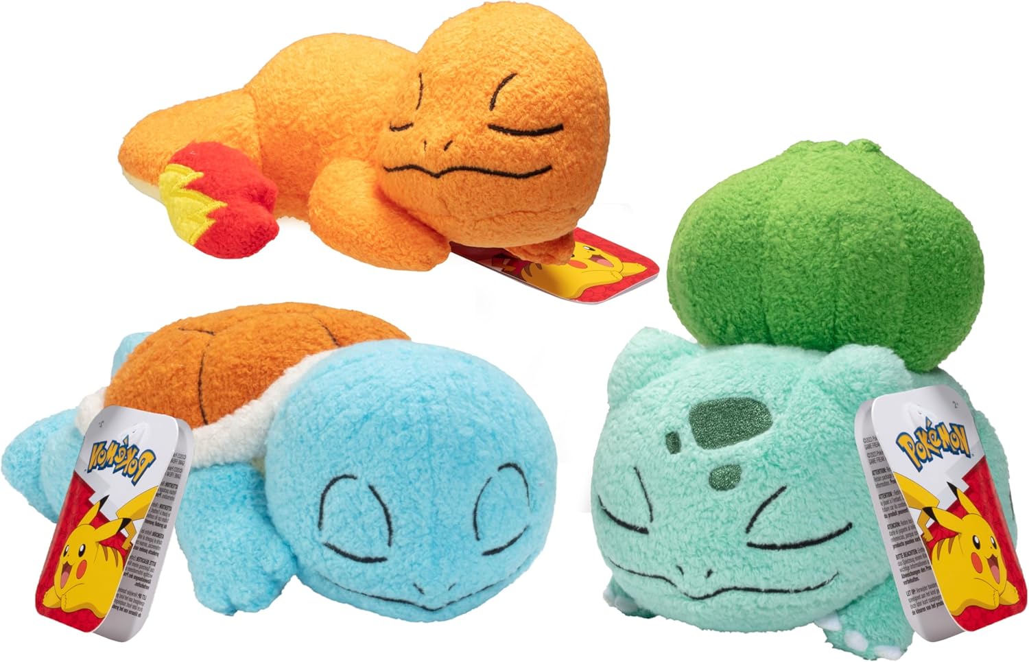 Pokémon – Paquete de 3 peluches de 5 pulgadas, Charmander y Bulbasaur con licencia oficial. Añade a tu colección. Juguete de peluche coleccionable