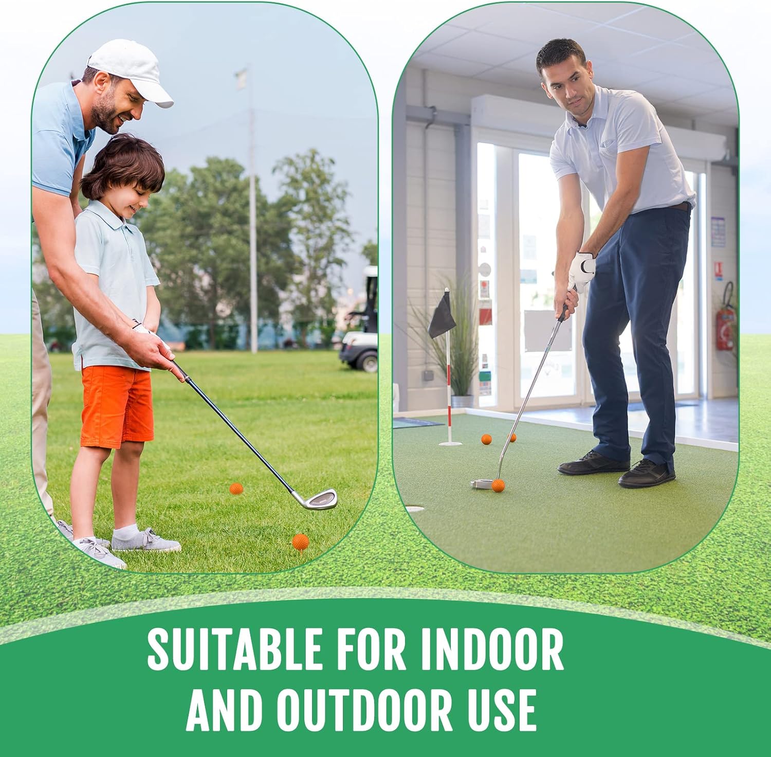 Junkin 80 pelotas de espuma para práctica de golf, sensación realista y entrenamiento de vuelo, pelotas de golf elásticas de espuma suave para