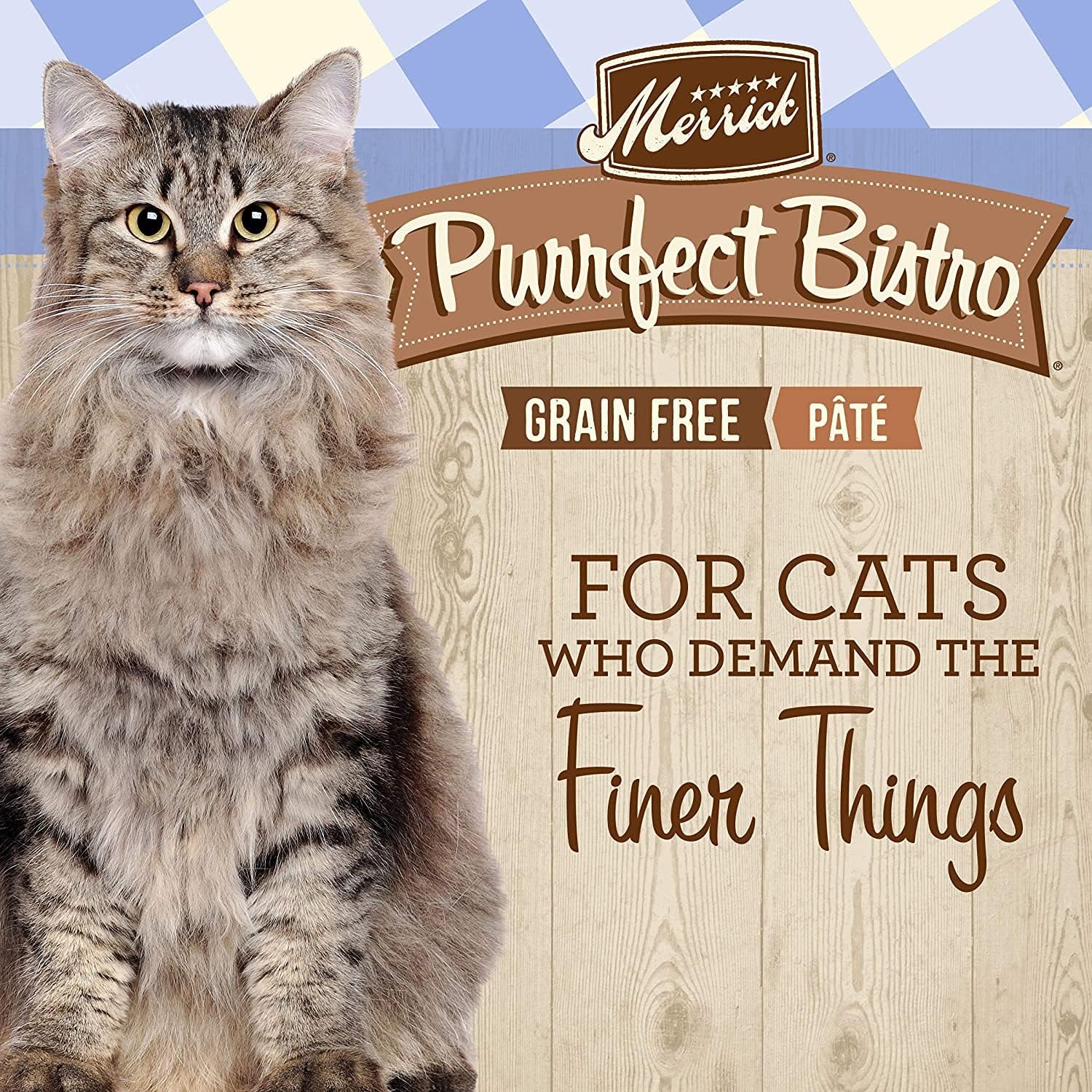 Merrick Purrfect Bistro Alimento húmedo enlatado para gatos, paté de receta de atún, alimento natural sin granos con vitaminas y minerales añadidos,