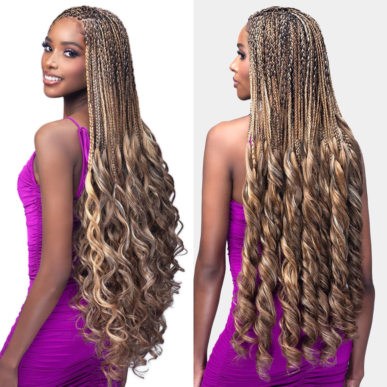 Bobbi Boss Trenzas preestiradas 3 rizos franceses de 28 pulgadas (paquete de 1, vainilla)