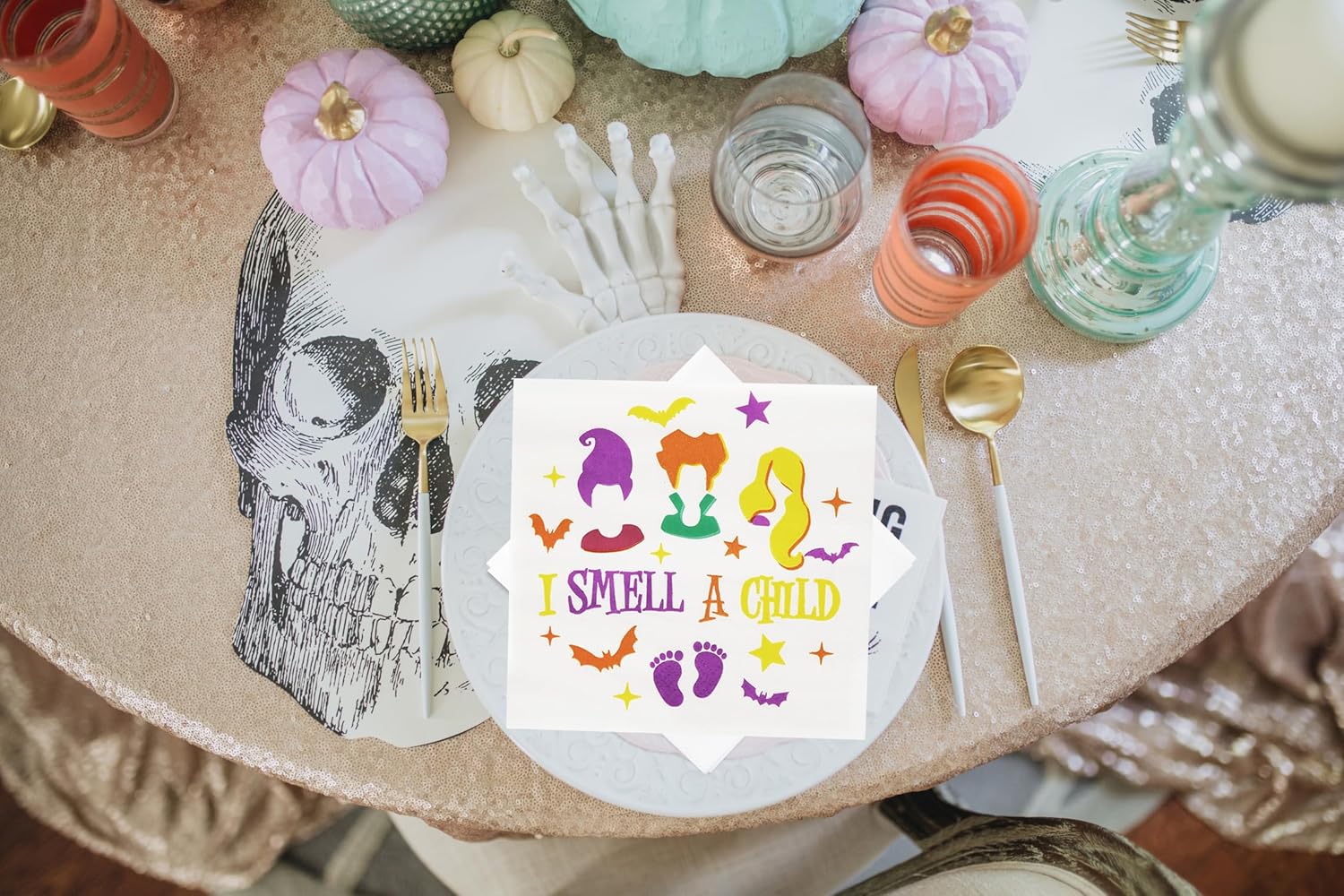 Servilletas con texto en inglés “I Smell A Child” I Smell A Child Baby Shower con texto en inglés “I Smell A Children”, decoraciones de fiesta de