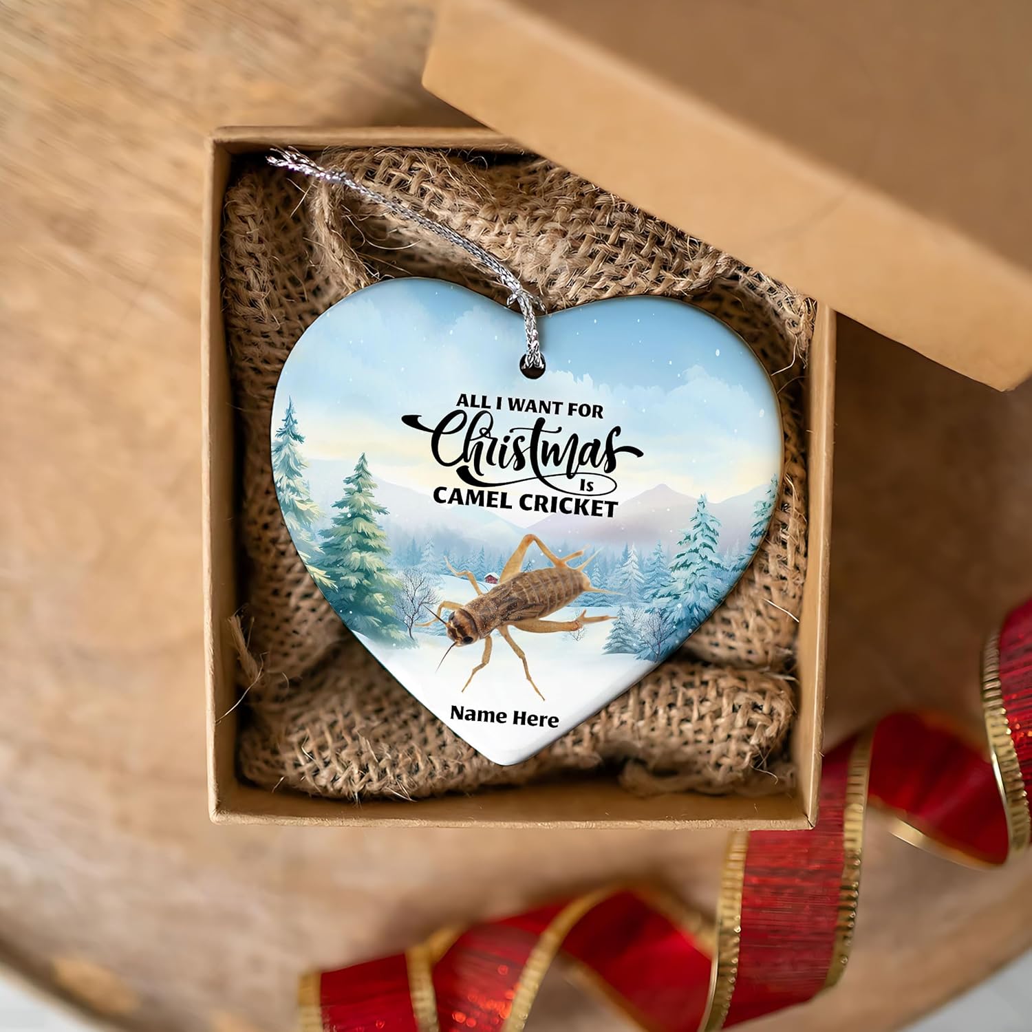 Adorno de regalo personalizado de grillo de camello 2023 para decoración del árbol de Navidad, regalos de recuerdo personalizados para dueños de