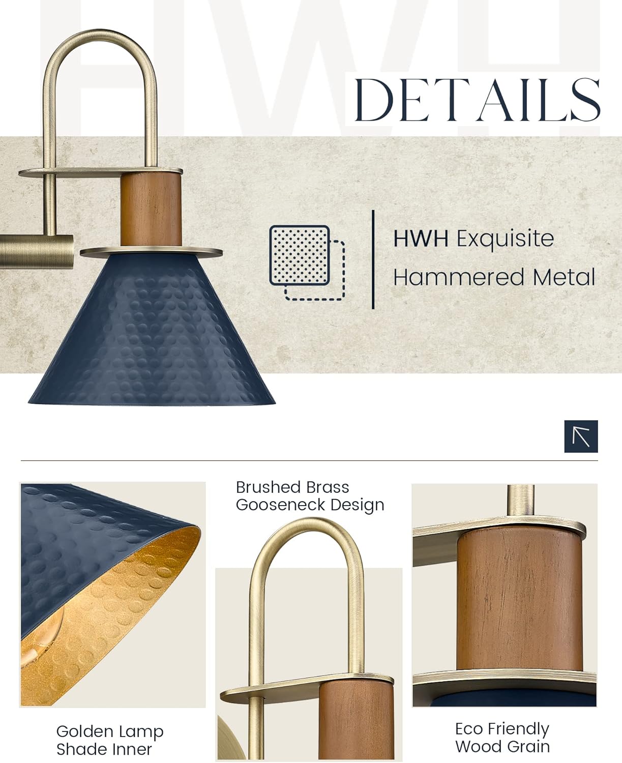 HWH – Apliques de pared rústicos, lámpara de pared industrial para interiores, cuello de cisne, 1 luz de tocador de granero para baño, dormitorio,