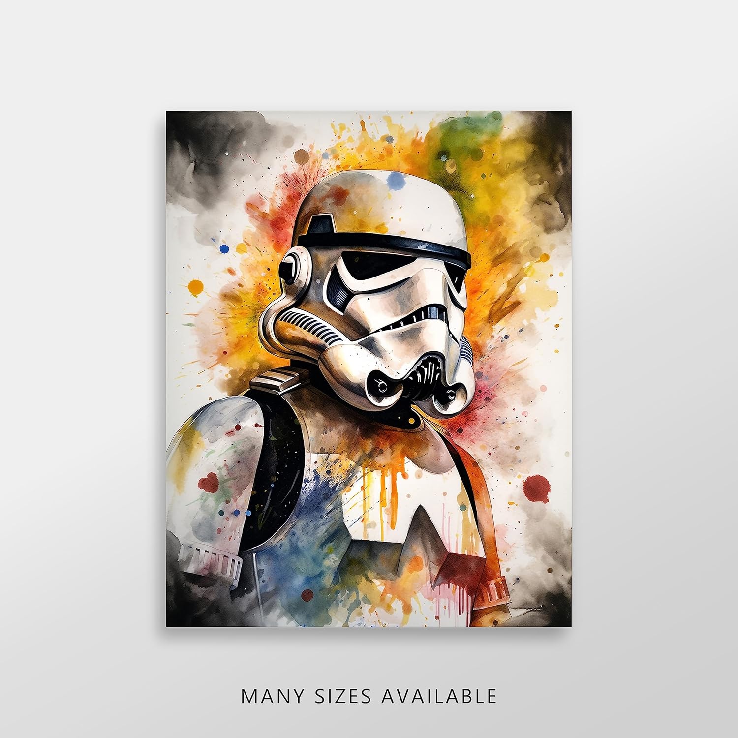 Star Wars Watercolor Art Print – Premium Giclee Fine Art Prints – Aesthetic Wall Décor Darth Vader Yoda Stormtrooper Print Poster set for Living