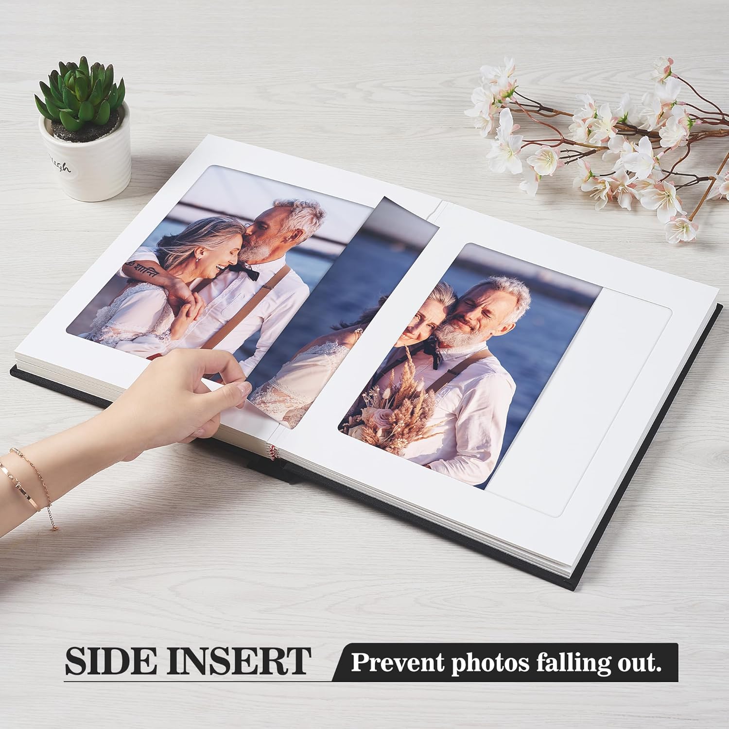 Pssoss Álbum de fotos de 8 x 10 pulgadas con cubierta de lino para escritura, álbum de fotos de 8 x 10 pulgadas, con capacidad para 20 fotos, ideal