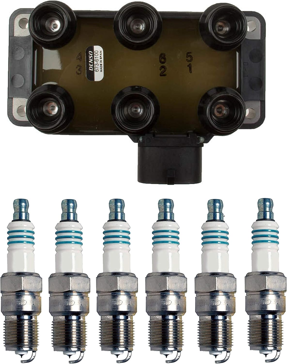 Bobina de encendido y 6 bujías de energía de iridio Gap 0.044 Kit para 3.0 4.0 V6