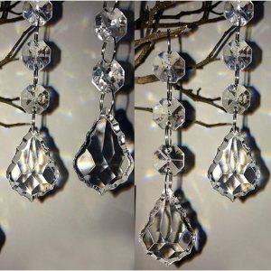 60 cuentas de cristal acrílico transparente para adornos de Navidad, decoración de árboles, guirnalda, candelabro, decoración para colgar bodas, 60 cuentas de cristal acrílico transparente para adornos de Navidad, decoración de árboles, guirnalda, candelabro, decoración para colgar bodas,