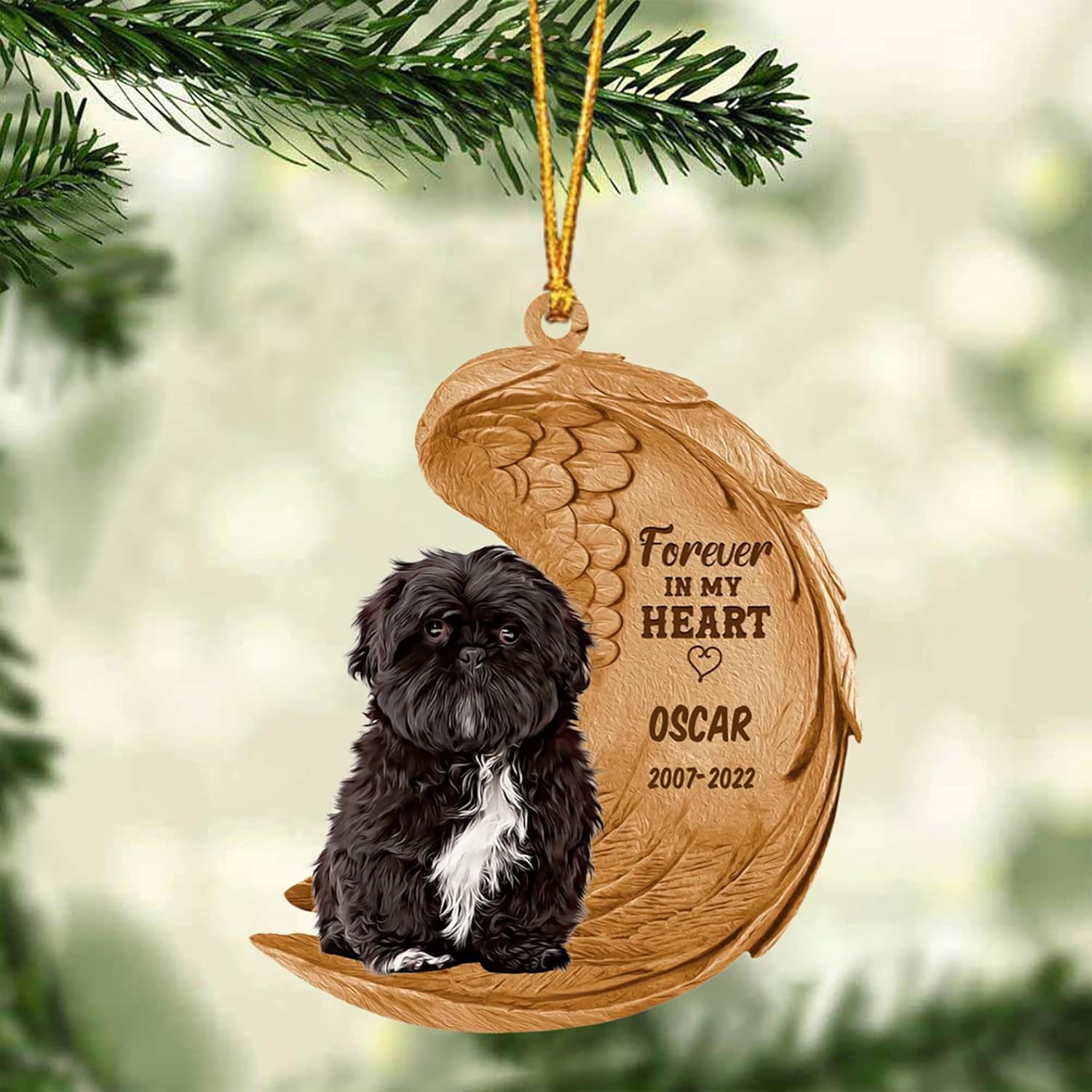 Shih Tzu – Adorno conmemorativo personalizado para perros, razas de perros personalizadas en memoria amorosa, simpatía, recuerdos de perros, adornos