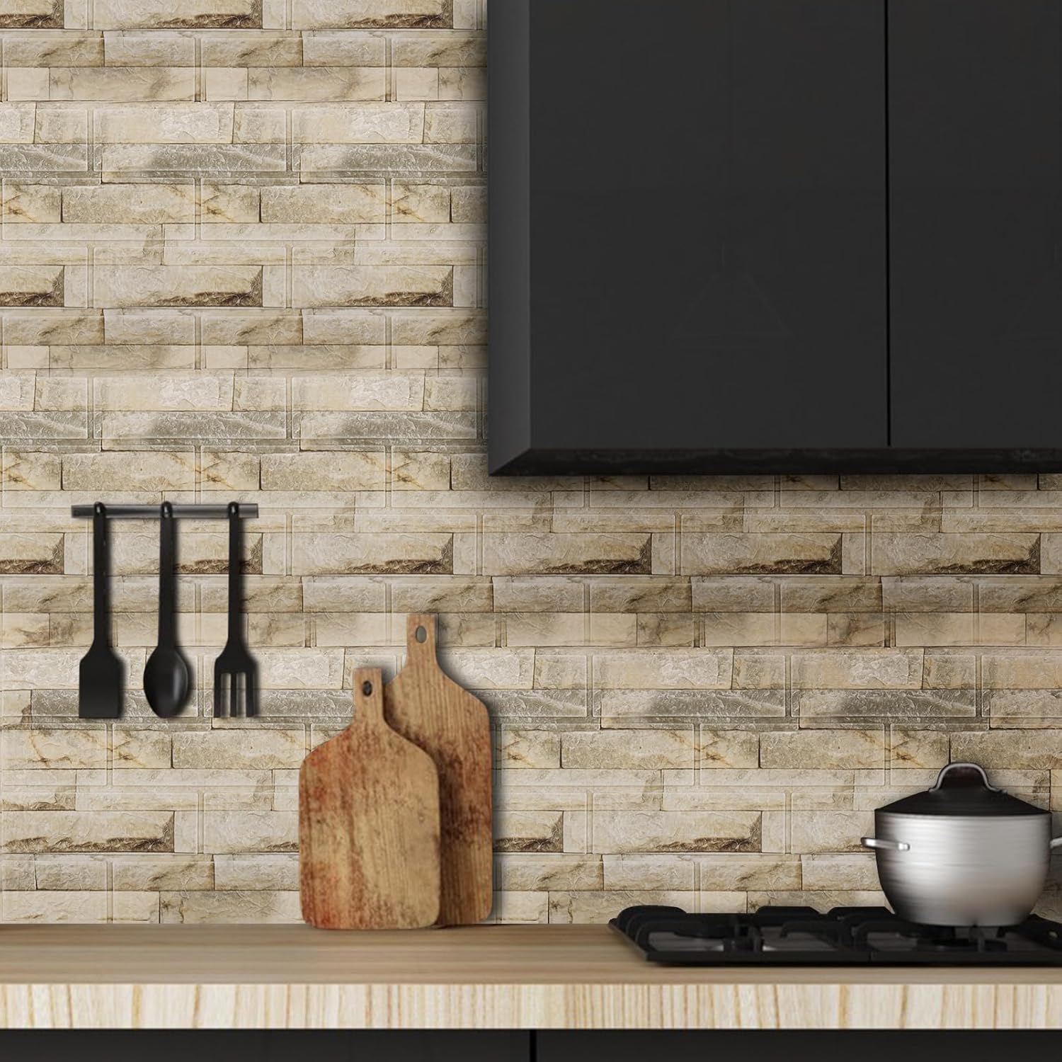 WAPANE Papel tapiz de ladrillo 3D, 40 paneles de pared 3D autoadhesivos, papel tapiz extraíble, impermeable, espuma de polietileno, pintable, para