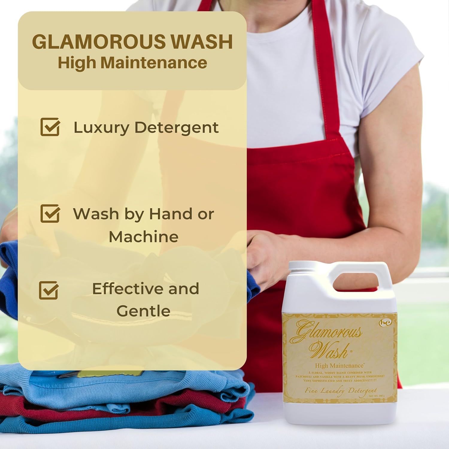 Worldwide Nutrition Paquete, 2 artículos Tyler Glamorous Wash Detergente líquido de alto mantenimiento con aroma fino para ropa – Contenedor de