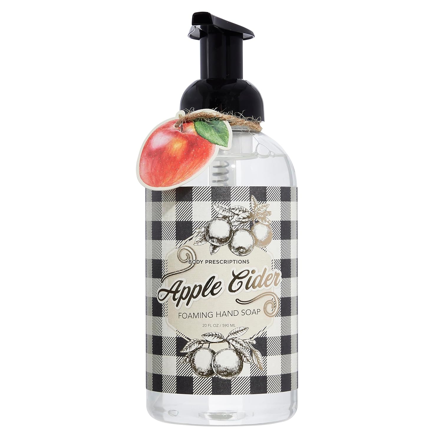 Body Prescriptions Jabón de manos espumoso de sidra de manzana  Limpieza profunda suave para manos suaves y limpias, 20.0 fl oz