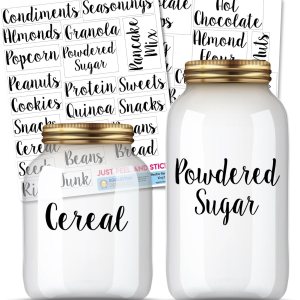 Etiquetas adhesivas de organización de despensa de cocina para frascos, recipientes y botes de harina, café, azúcar, té, paquete de 40 unidades Etiquetas adhesivas de organización de despensa de cocina para frascos, recipientes y botes de harina, café, azúcar, té, paquete de 40 unidades