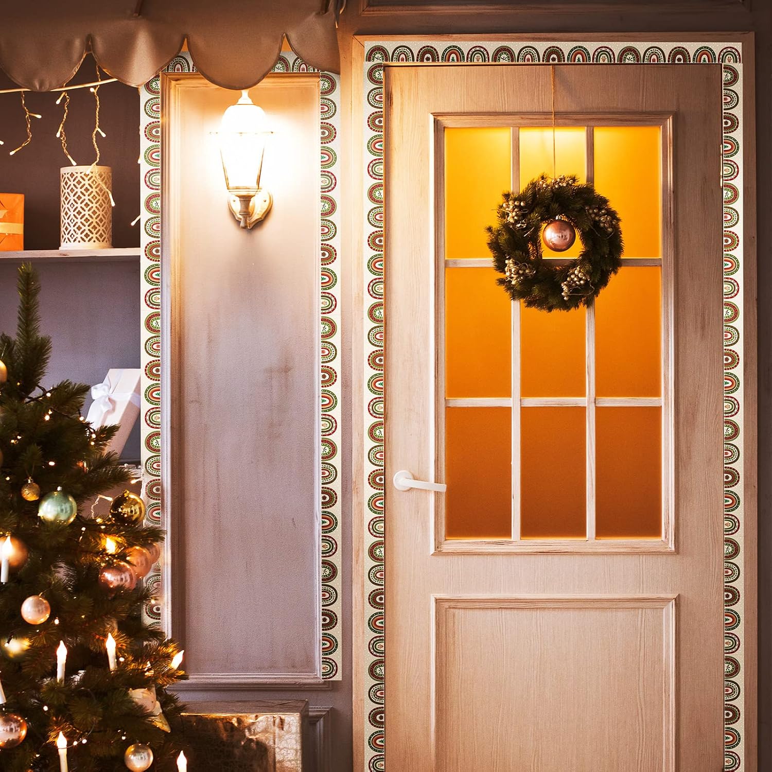 72 unidades de 70 pies de Navidad arcoíris para tablón de anuncios, bordes de aula para tablón de anuncios, borde de arco iris para Navidad, aula,