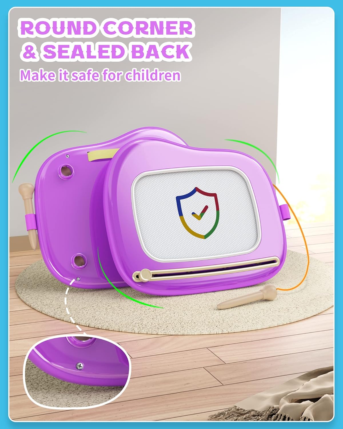 bravokids Tableta de escritura LCD de 8,5 pulgadas, tablero de dibujo magnético
