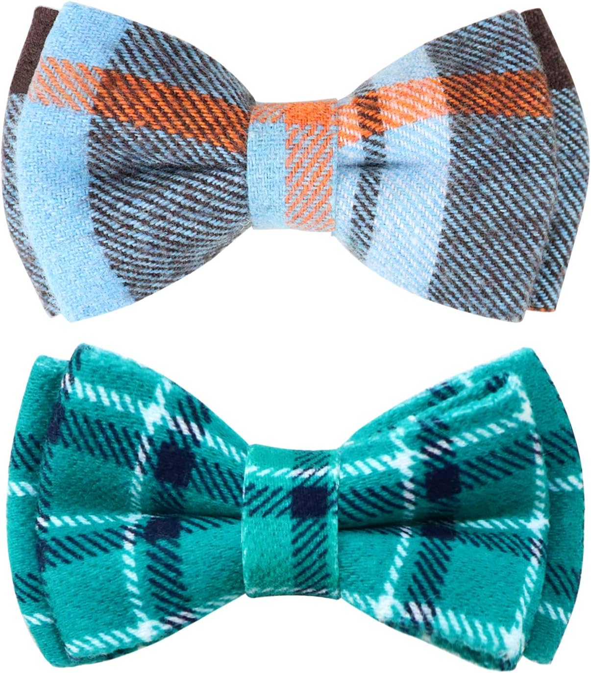 Joytale Collar de gato mejorado con campanas, collares de gato separados con pajarita, paquete de 2 collares de seguridad a cuadros para niñas y