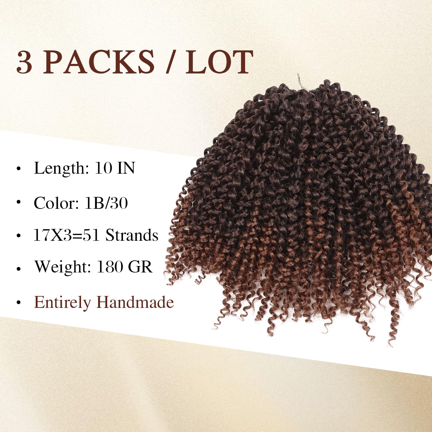 Quantum Love Extensiones de cabello corto rizado tipo crochet, rizado tipo marlybob Jerry, extensiones de cabello castaño ombré para mujeres negras,