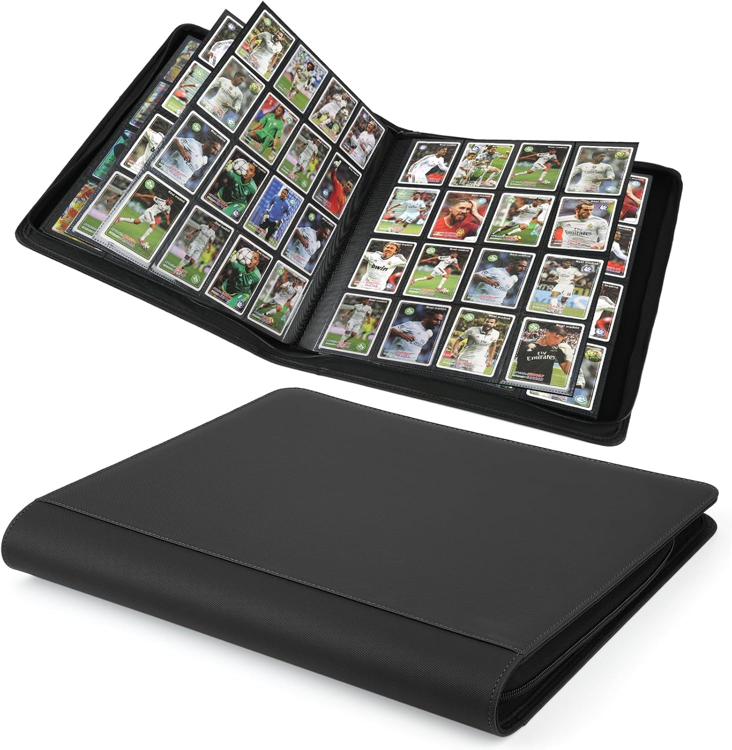 Carpeta de tarjetas coleccionables de 16 bolsillos, carpeta de tarjetas con cubierta de poliuretano para más de 1000 tarjetas, carpetas de alta