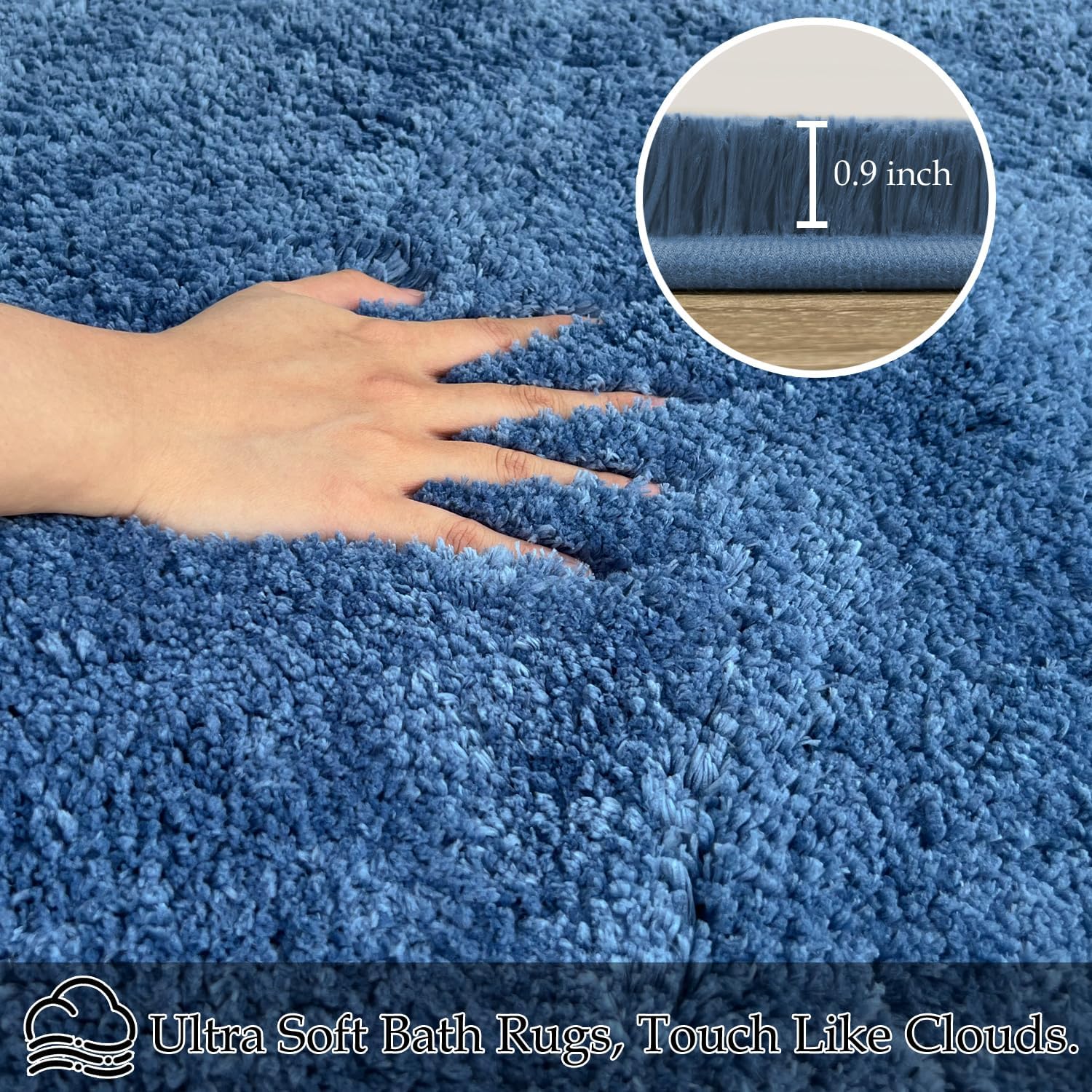 Juego de 3 tapetes de baño antideslizantes para baño, extra suaves y absorbentes, microfibra peluda absorbente de agua, lavables a máquina, tapetes