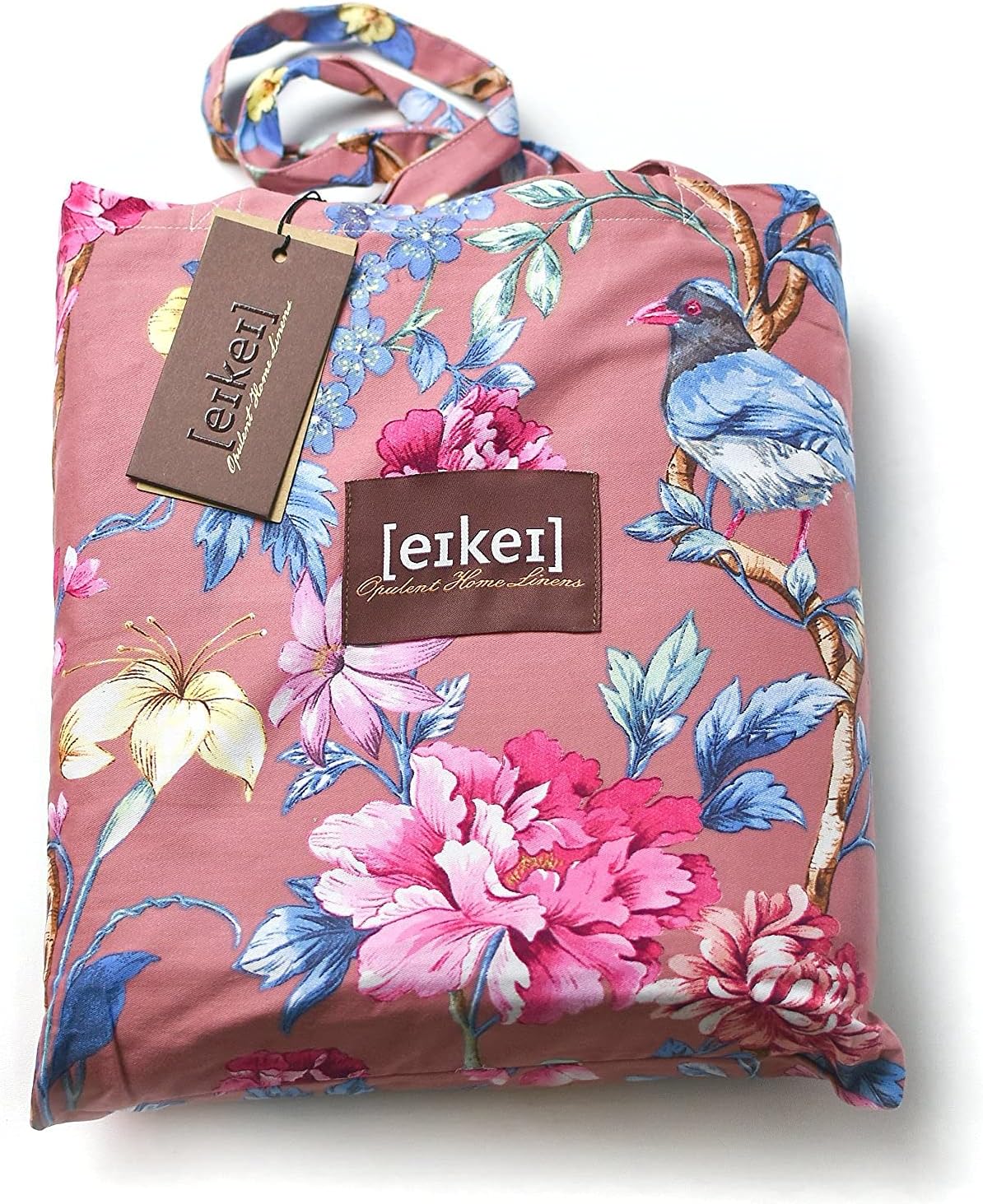 Eikei Juego de funda de edredón de jardín botánico, 100% algodón cepillado lavado, estampado asiático chinoiserie, colorido árbol tropical ramas y