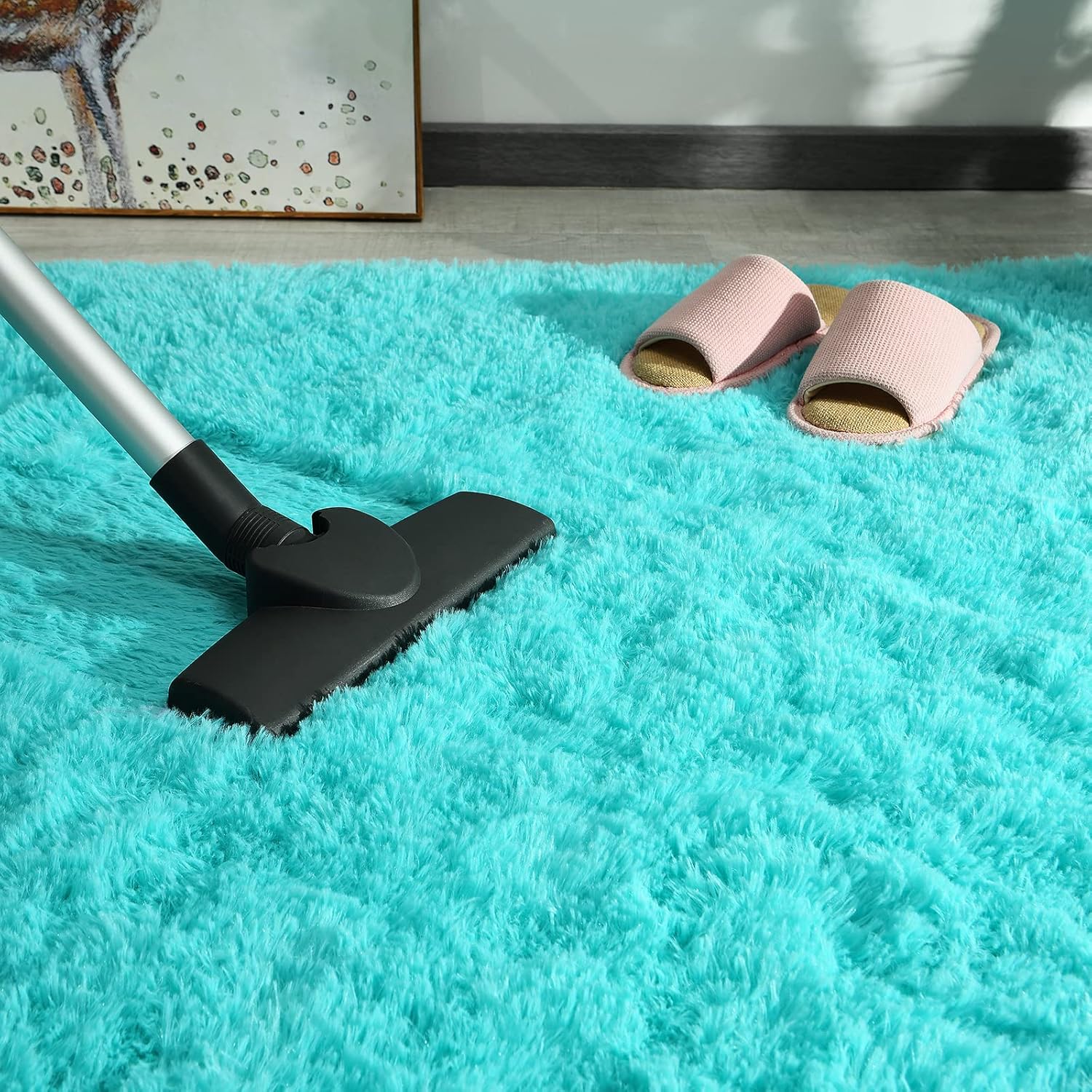 Andecor – Alfombra suave y mullida de 4 x 5.9 pies para la decoración del hogar, para el suelo, dormitorio, sala de estar, residencia universitaria,