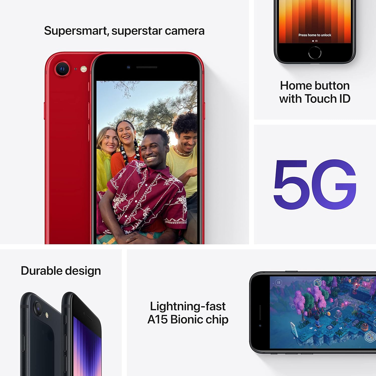 Apple iPhone SE de 3 generación, 64 GB, luz de estrellas – desbloqueado (renovado prémium)