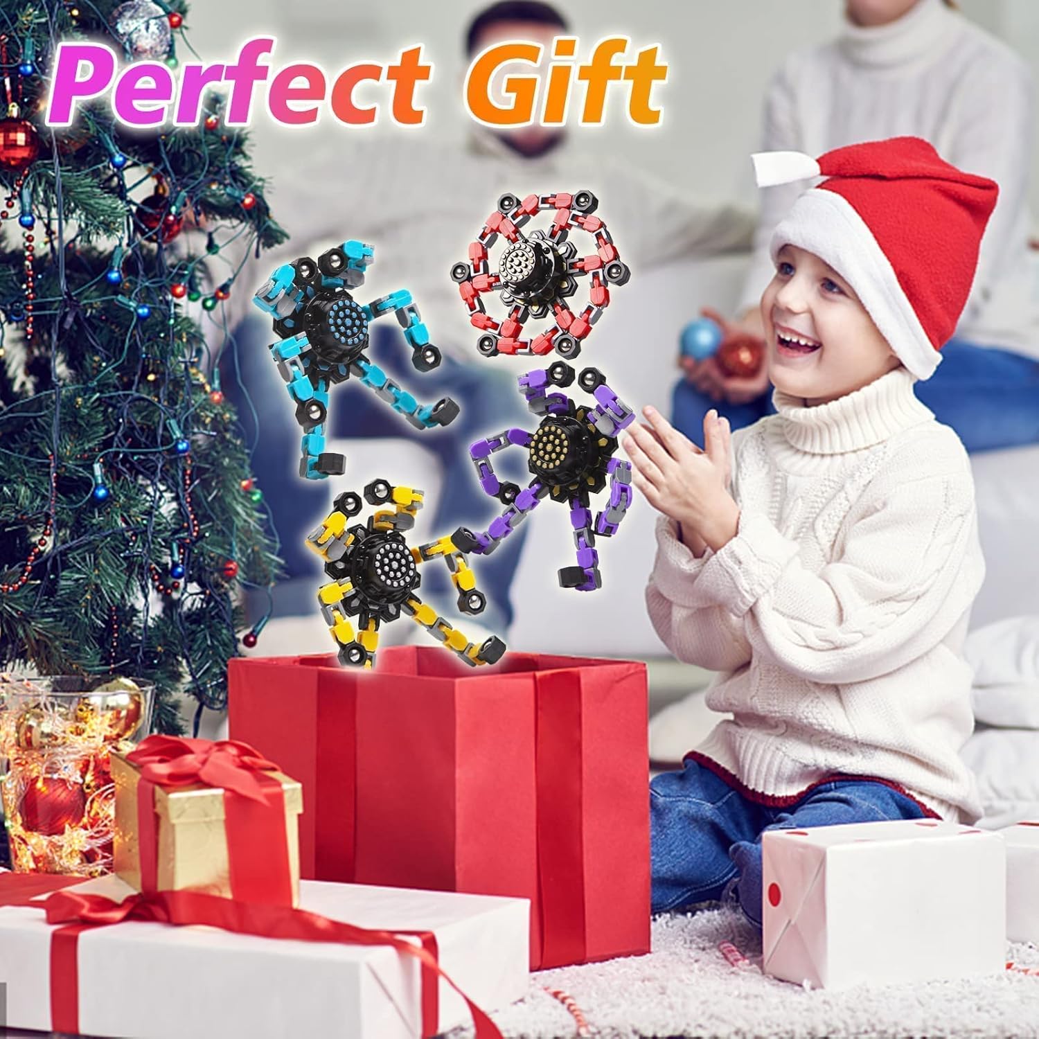 Fidget Spinners transformables de 32 piezas para niños y adultos, juguetes sensoriales para aliviar el estrés para niños y niñas, giroscopios de