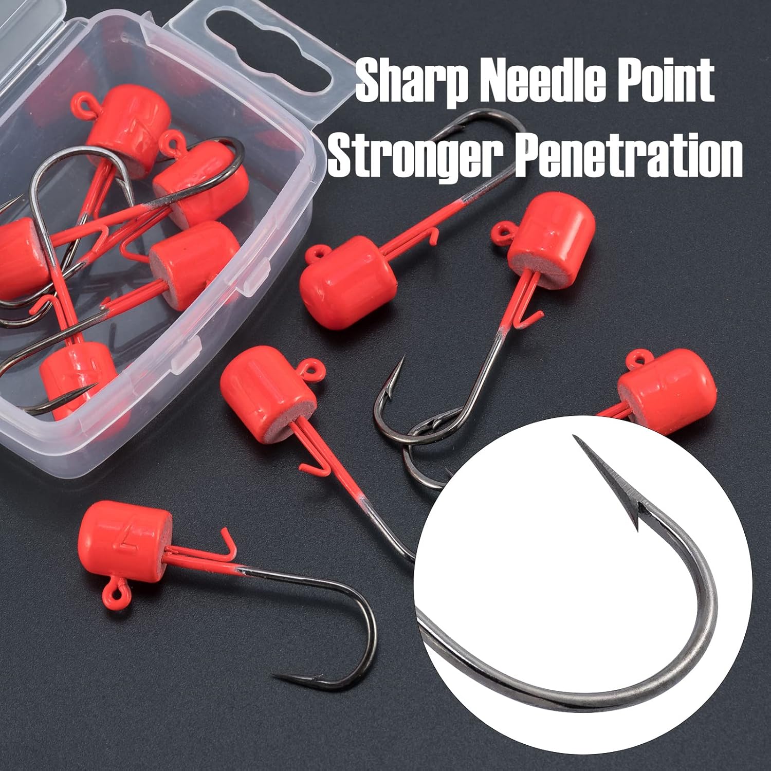 Ned Rig – Paquete de 10 plantillas de hongos de pesca, varios colores, cabezas de plantilla de gancho Mustad para cebo de plástico suave de agua