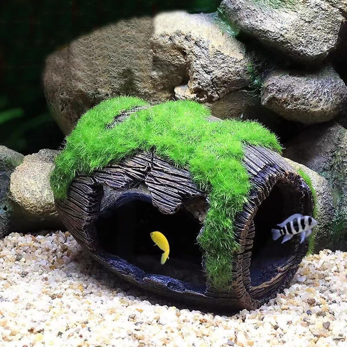 Betta – Accesorios decorativos para pecera, escondite de acuario de cueva de peces pequeño, adorno de pecera de 5 pulgadas