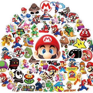 Calcomanías de película de Super Mario Bros, paquete de 50 calcomanías de vinilo de Mario para niños, adolescentes y adultos, lindos personajes de Calcomanías de película de Super Mario Bros, paquete de 50 calcomanías de vinilo de Mario para niños, adolescentes y adultos, lindos personajes de