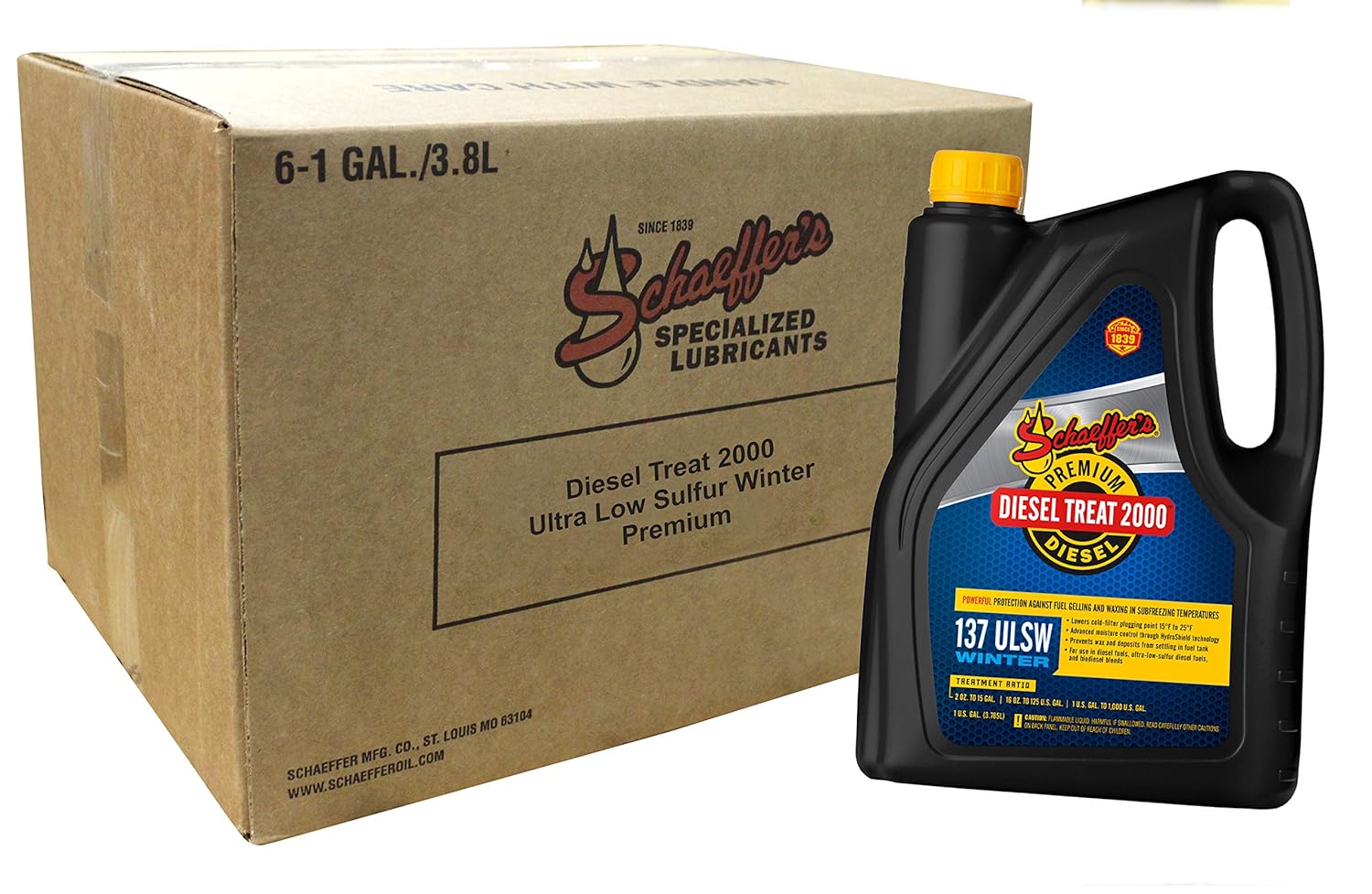 Schaeffer Manufacturing Co. 0137ULSW-004 Diesel Treat 2000 Ultra Low Sulfur Winter Premium Diesel Fuel Aditivo, botella de 1 galón (paquete de 4)