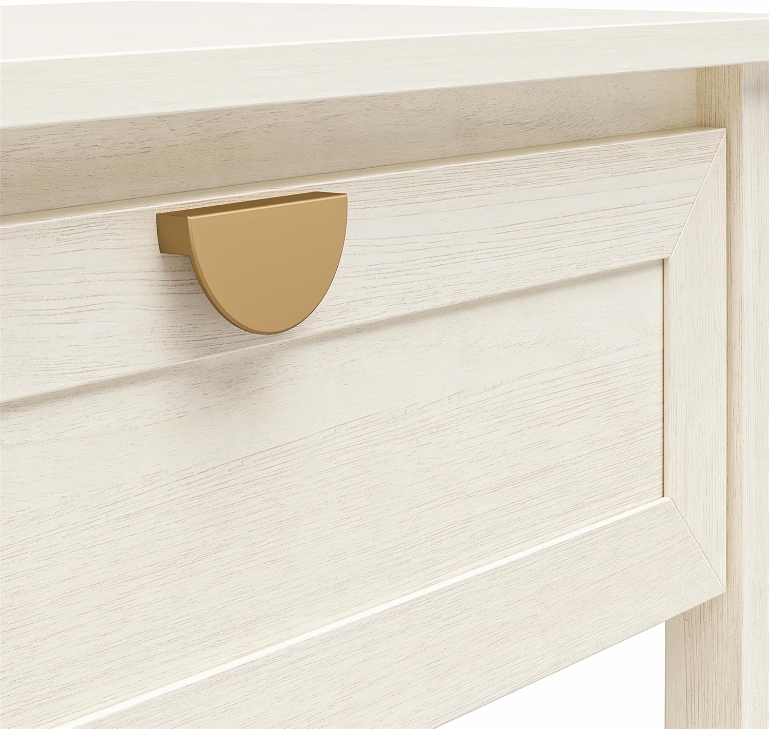 Mr. Kate Primrose – Mesita de noche ancha con 1 cajón con estante abierto, roble marfil