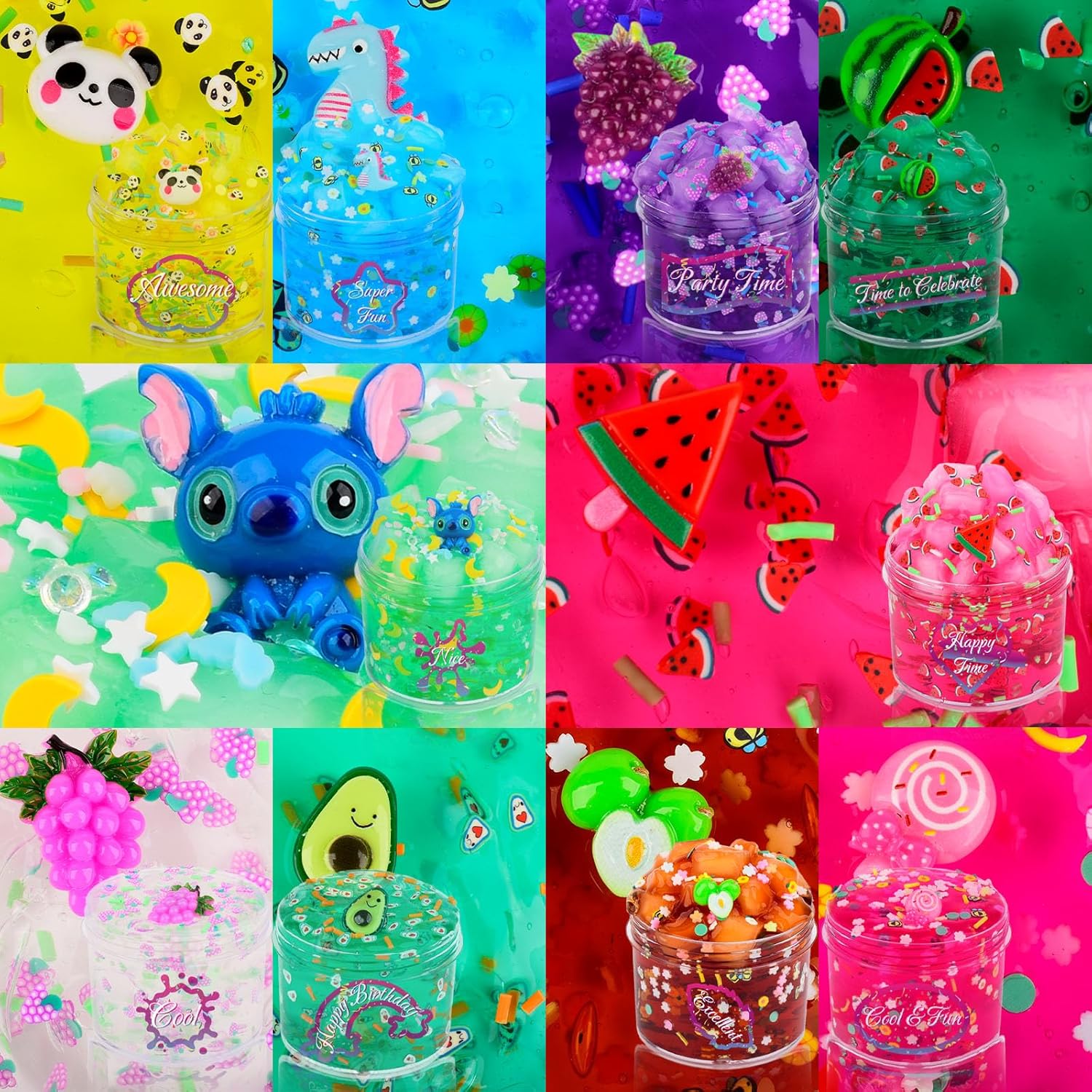 Kit de slime transparente, paquete de 10 unidades de slime transparente, no pegajosos, prefabricados, paquete de limo transparente, regalos de