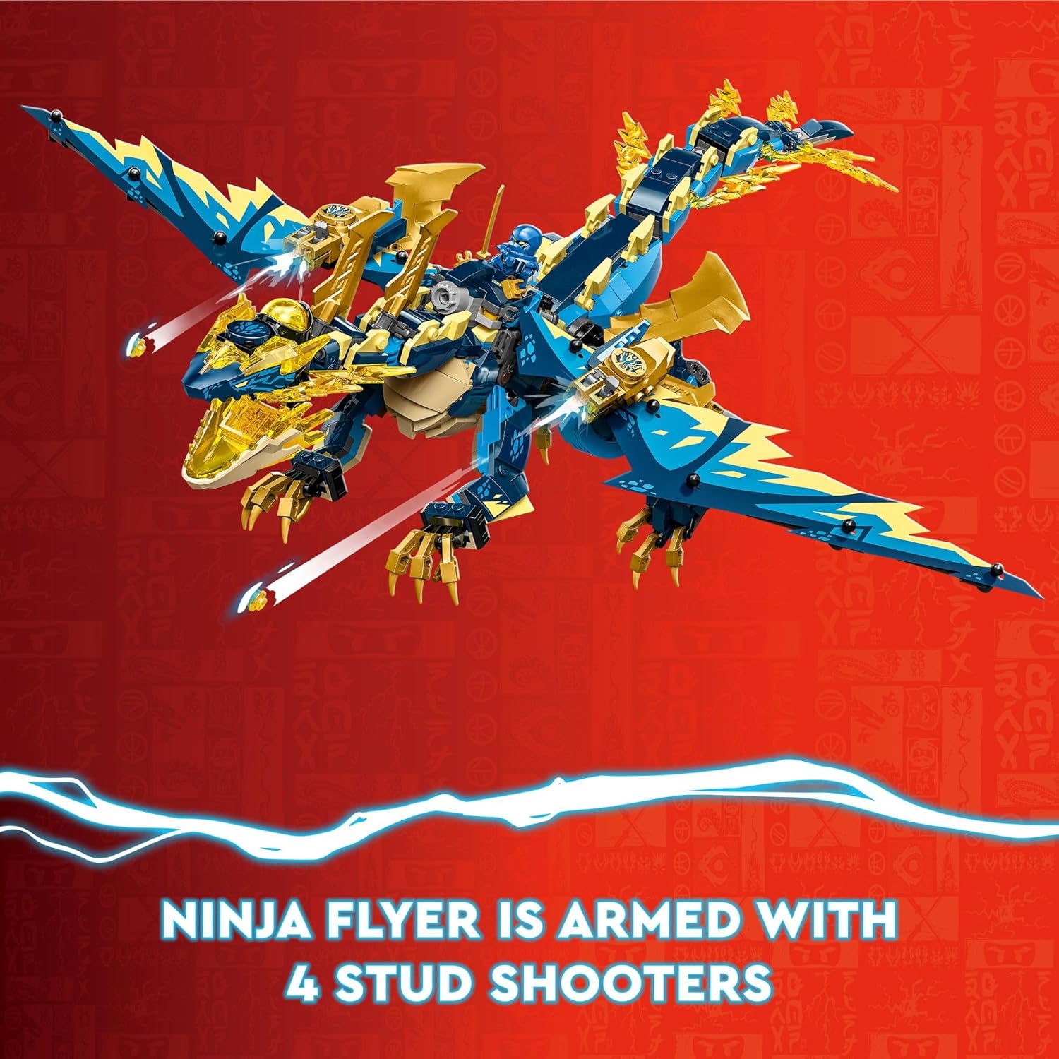 LEGO NINJAGO Elemental Dragon vs. The Empress Mech 71796 – Juego de juguetes de construcción, cuenta con un dragón, mec, volante ninja y 6