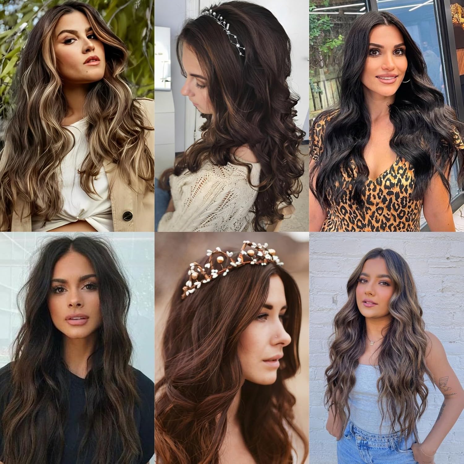 Extensiones de cabello tipo halo de 20 pulgadas con alambre transparente, tamaño ajustable, 4 clips, extensiones de cabello sintético invisible,