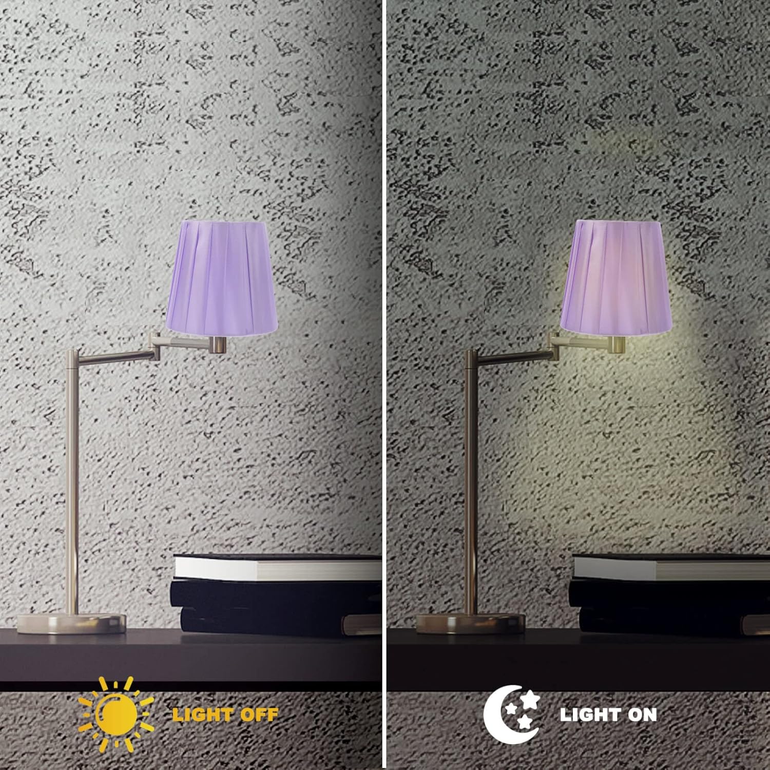 KALLORY Pantalla plisada, cubierta de luz pequeña, pantalla de tela de barril moderna para lámpara de pie de mesa (morado)