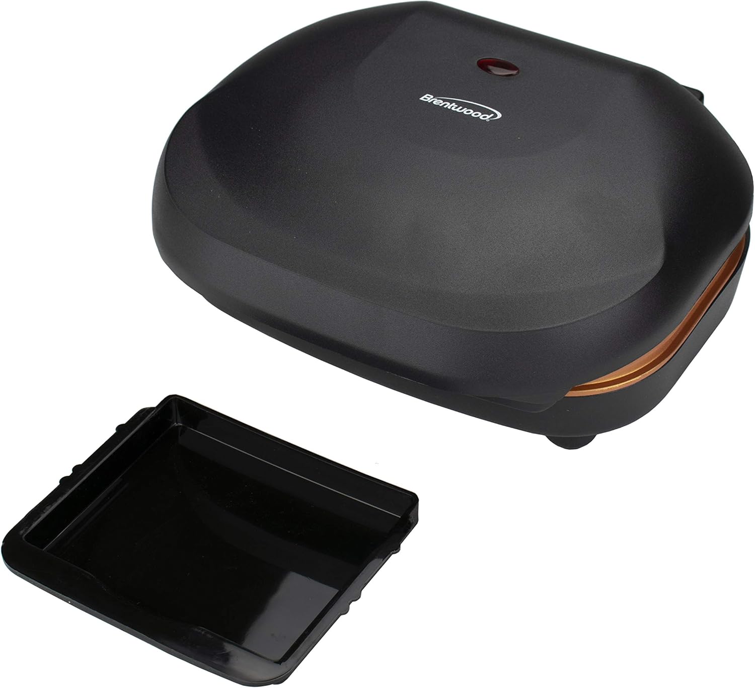 Brentwood Appliances TS606BK – Parrilla de cobre eléctrica antiadherente de 2 porciones de 750 W para interiores y prensa Panini, tamaño único,