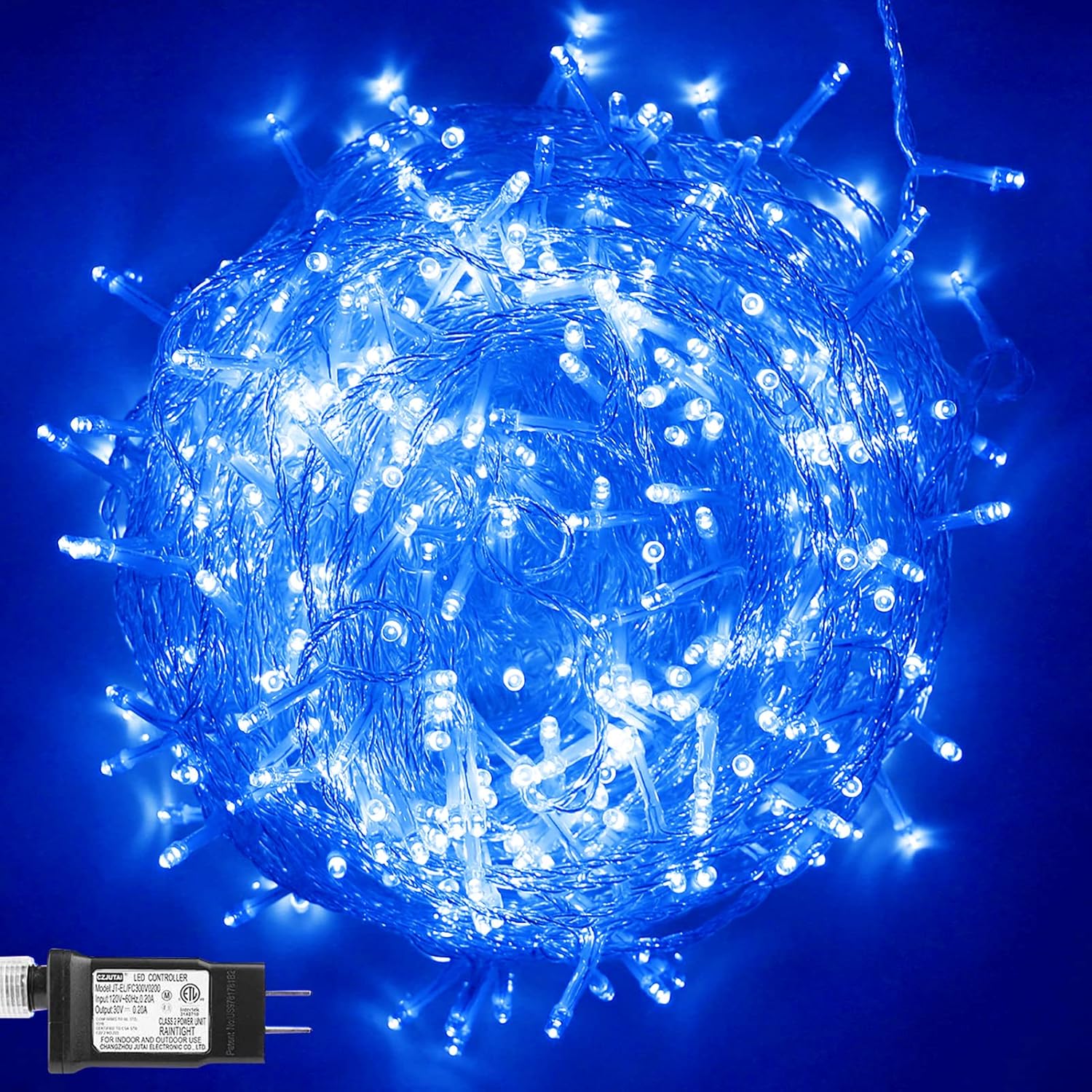 Vicila Guirnalda de 500 luces LED para decoración de Hanukkah, luces colgantes parpadeantes enchufables impermeables para fiestas, Halloween,