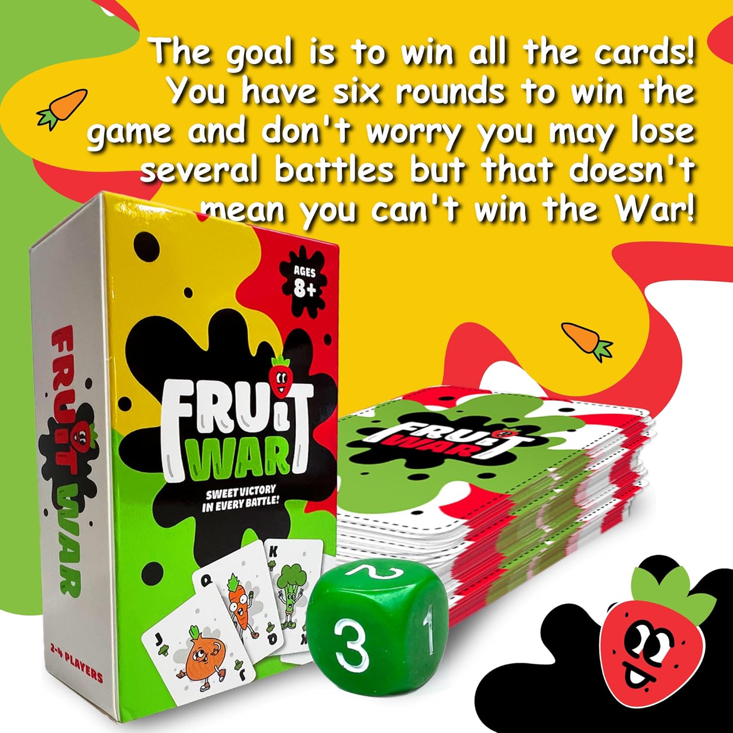 Blakruut Juegos Fruit War, un juego familiar que es un giro en el clásico Game of War, con juego más rápido, batallas intensas y divertidos diseños