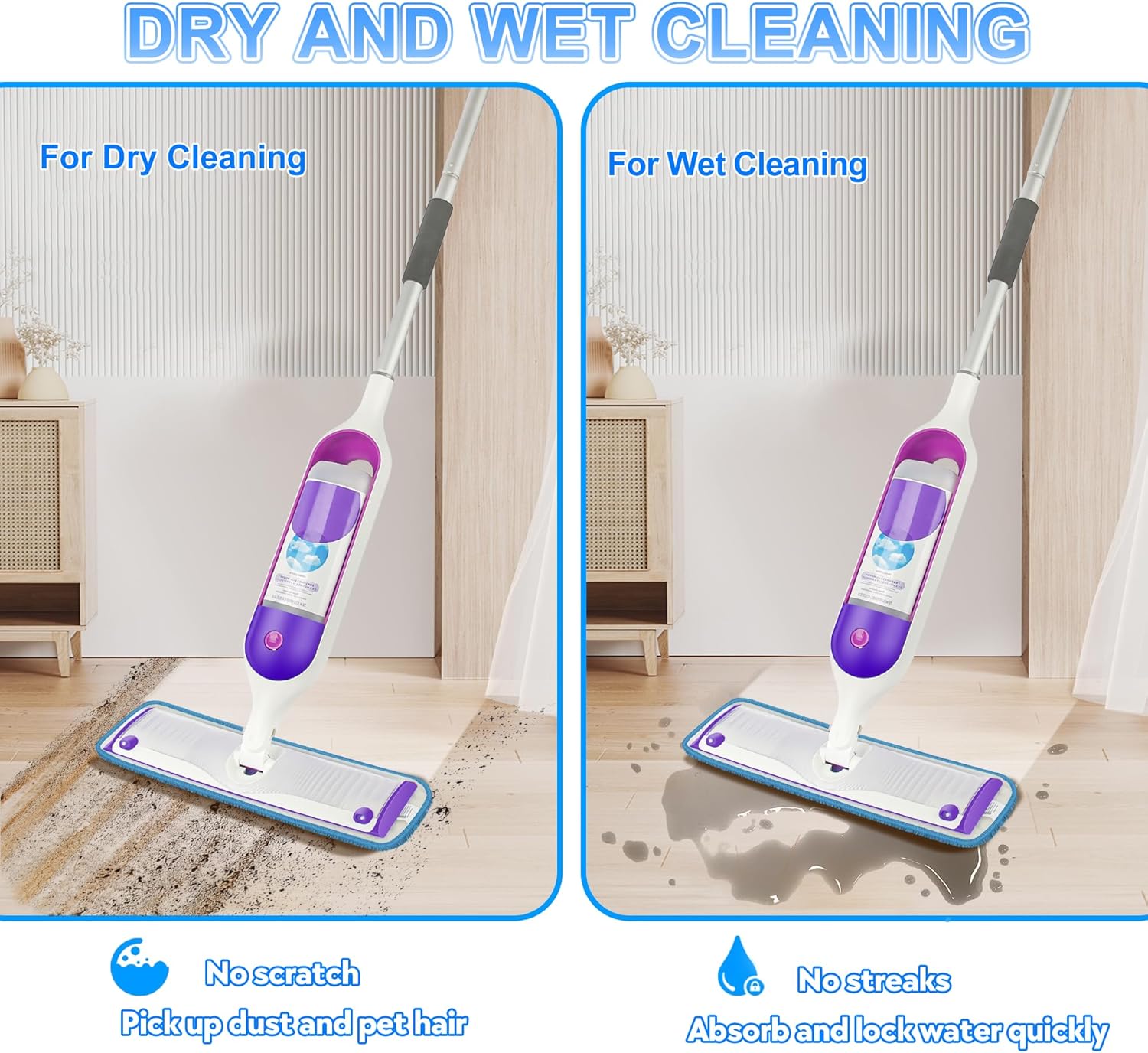 Almohadillas de repuesto para trapeador compatibles con Swiffer PowerMop, almohadillas de microfibra lavables y reutilizables de 15 pulgadas para