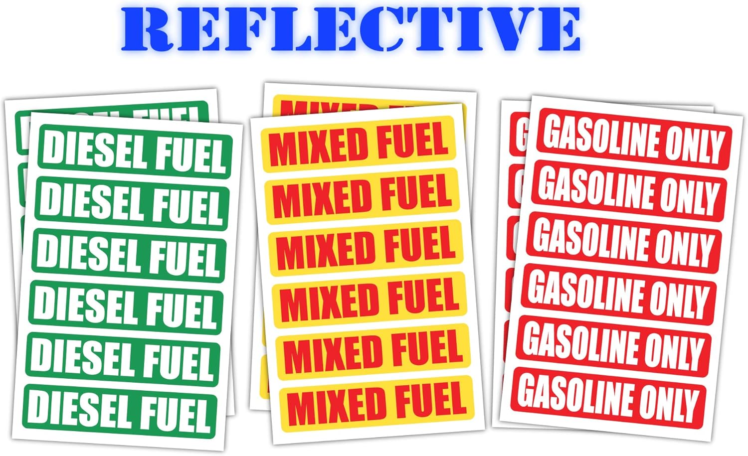 3M – Calcomanías reflectantes para combustible diésel, solo gasolina, combustible mixto, solo combustible mixto, calcomanías para camiones,