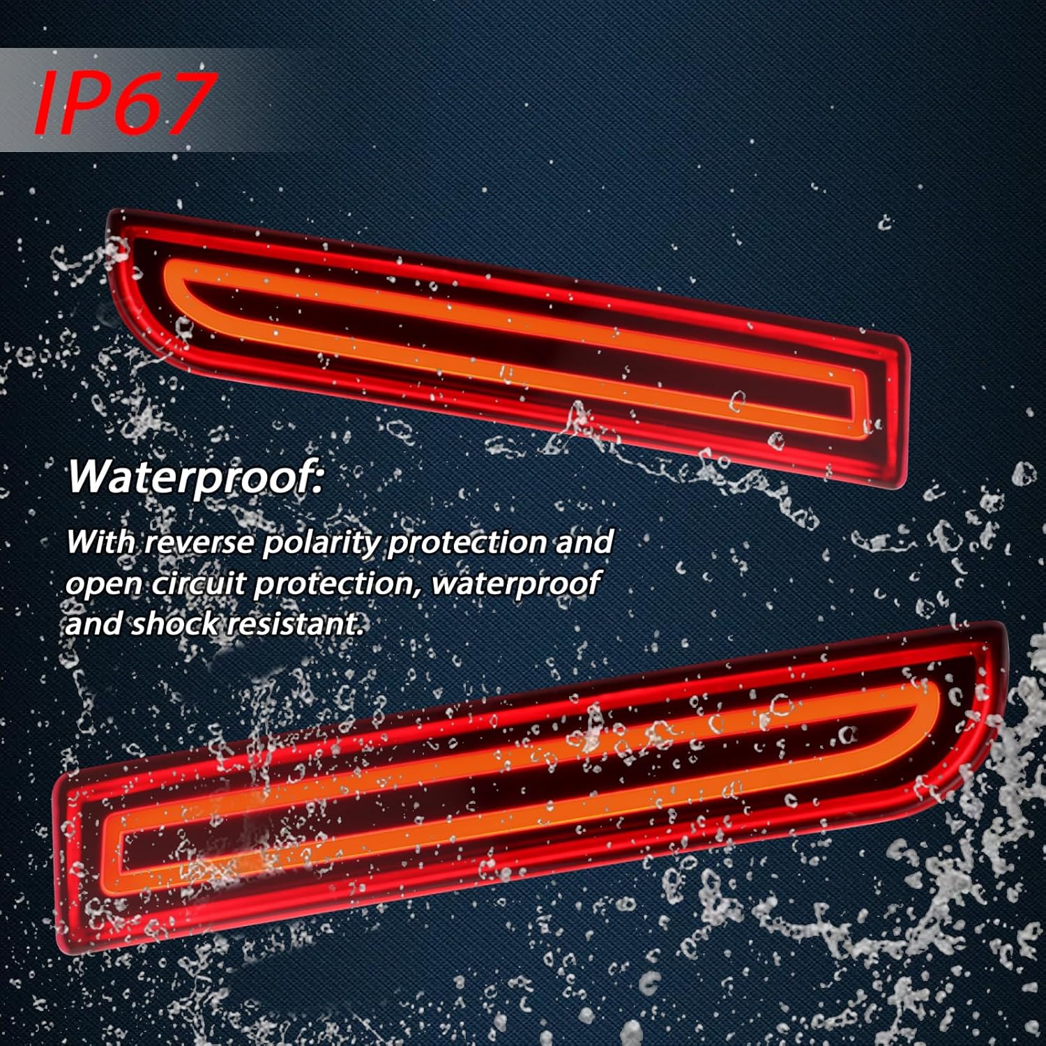 GEEGEETOP Lente ahumada LED reflector trasero parachoques luz antiniebla compatible con Mitsubishi Lancer 2008-2017Evolution X 2008-2017Outlander
