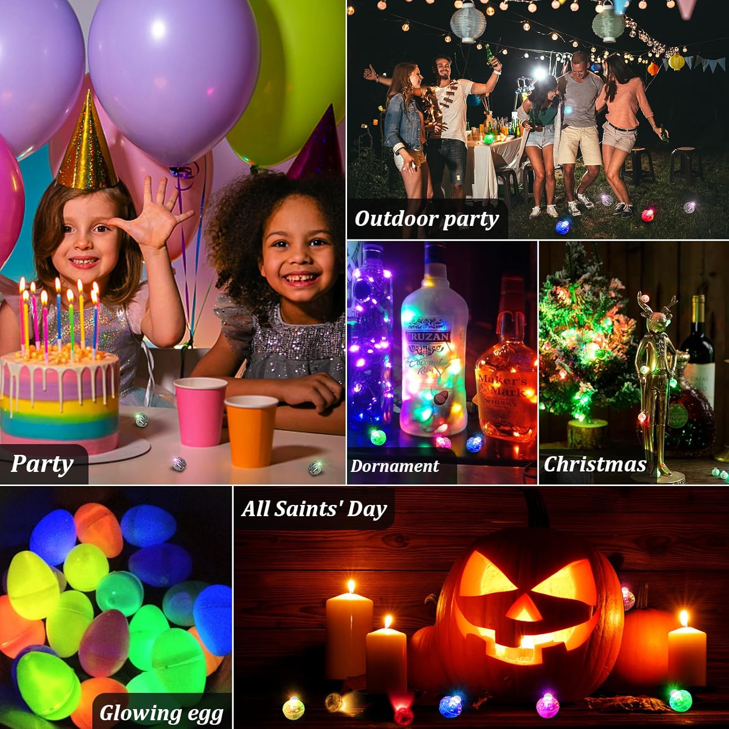 100 luces LED para globos, mini luces LED para decoraciones de fiesta, globos iluminados, luces de fiesta de neón para linterna de papel, huevos de