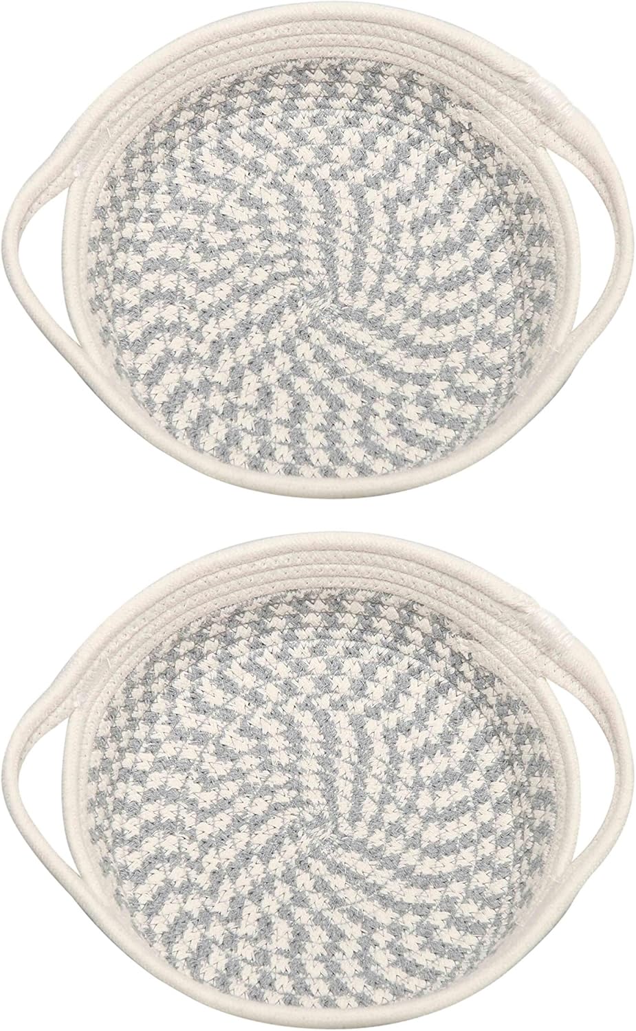 2 pack Small Storage Baskets, Desk Basket for Jewellery&Keys, Rope Baskets Small Basket Home Storage, Small Table Basket, Organizers and Storage,