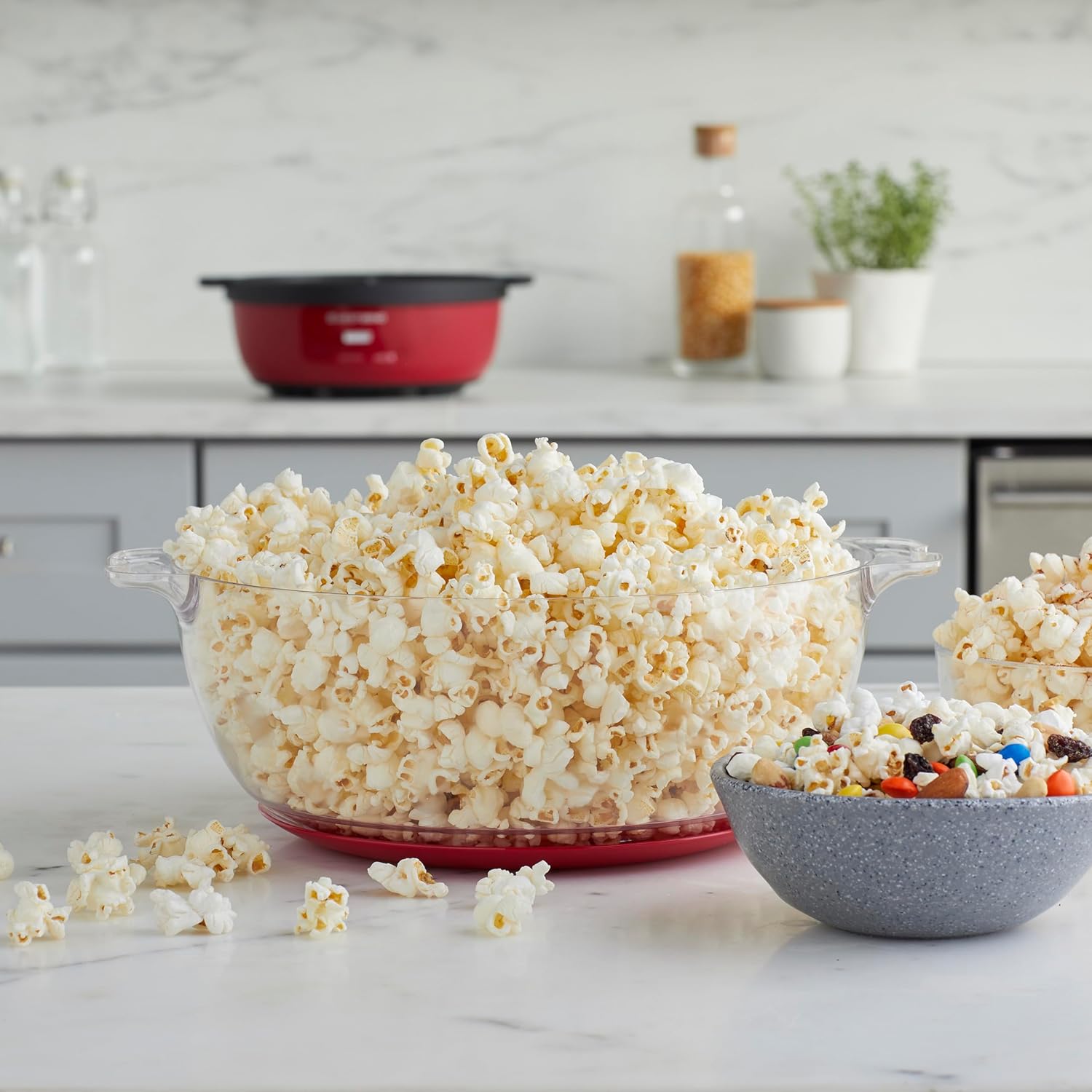 West Bend Stir Crazy – Máquina para hacer palomitas de maíz de aceite caliente, máquina para hacer palomitas de maíz con tapa grande para servir y