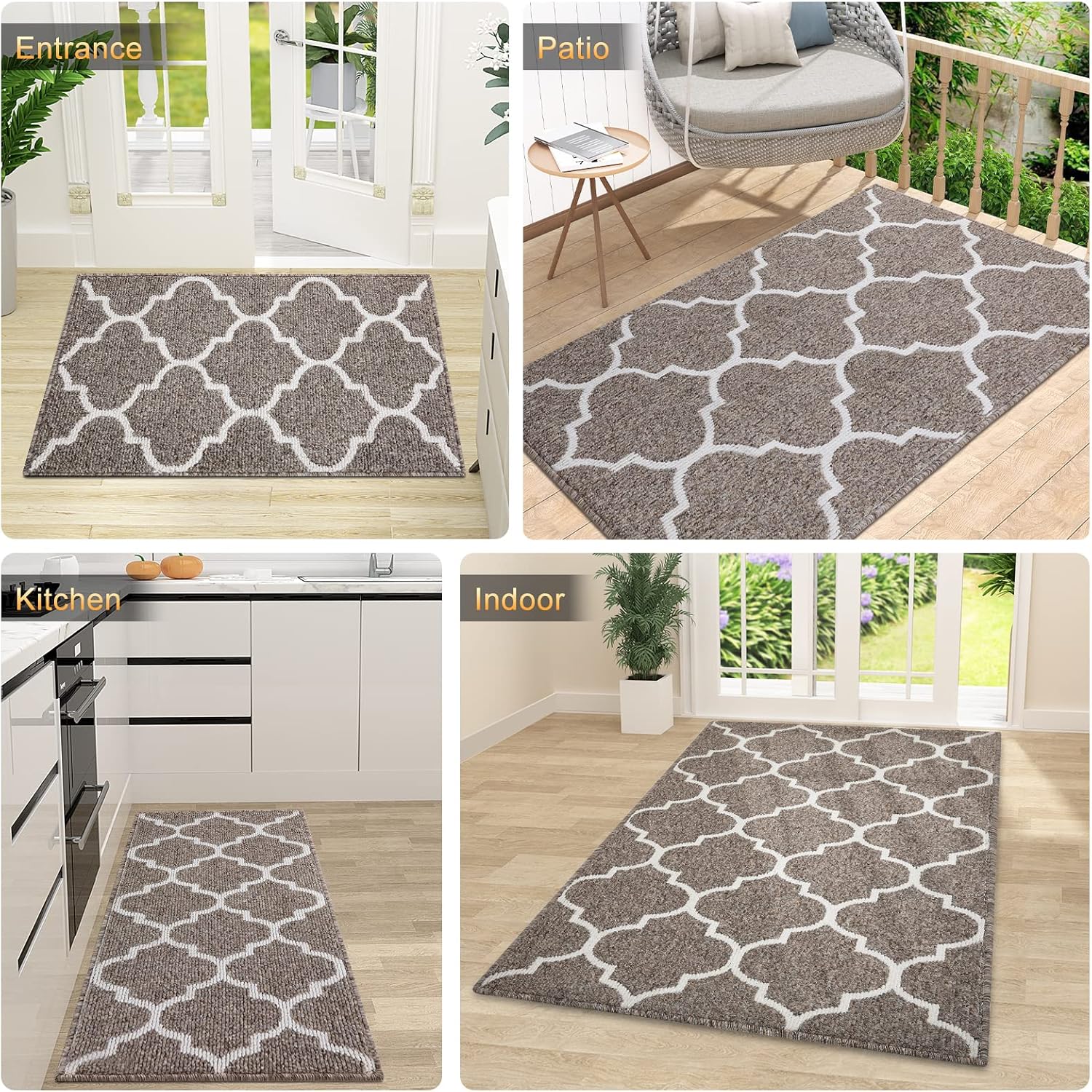 OLANLY Tapete para puerta de interior, de 47 x 20 pulgadas, antideslizante, absorbente, resistente a la suciedad, lavable de perfil bajo, tapete