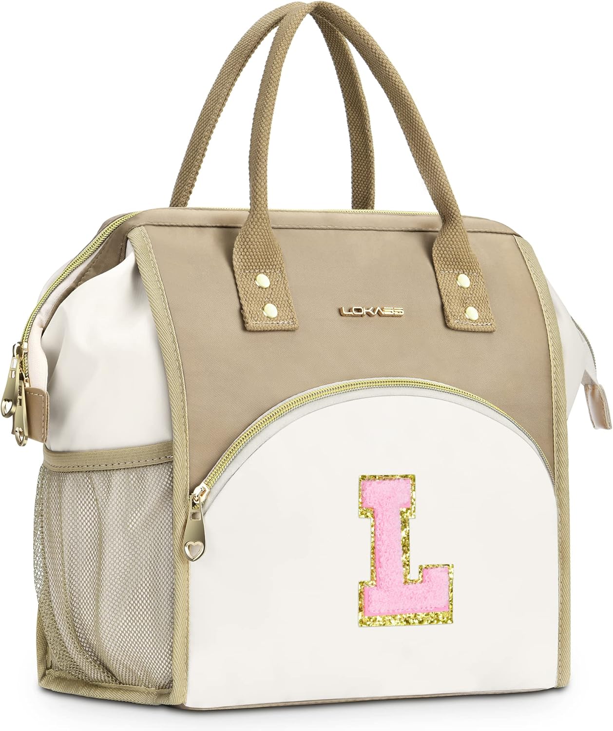 UTOTEBAG Lonchera con iniciales para mujeres, adolescentes y niñas, lonchera para adultos, contenedor refrigerante para el trabajo de picnic,